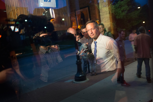 Democratic presidential hopeful and former Maryland Gov. Martin O'Malley speaks to the media following a campaign event at the Sanctuary Pub on June 11, 2015 in Iowa City, Iowa.