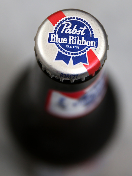 A Pabst Blue Ribbon  beer bottle. (Justin Sullivan—Getty Images)