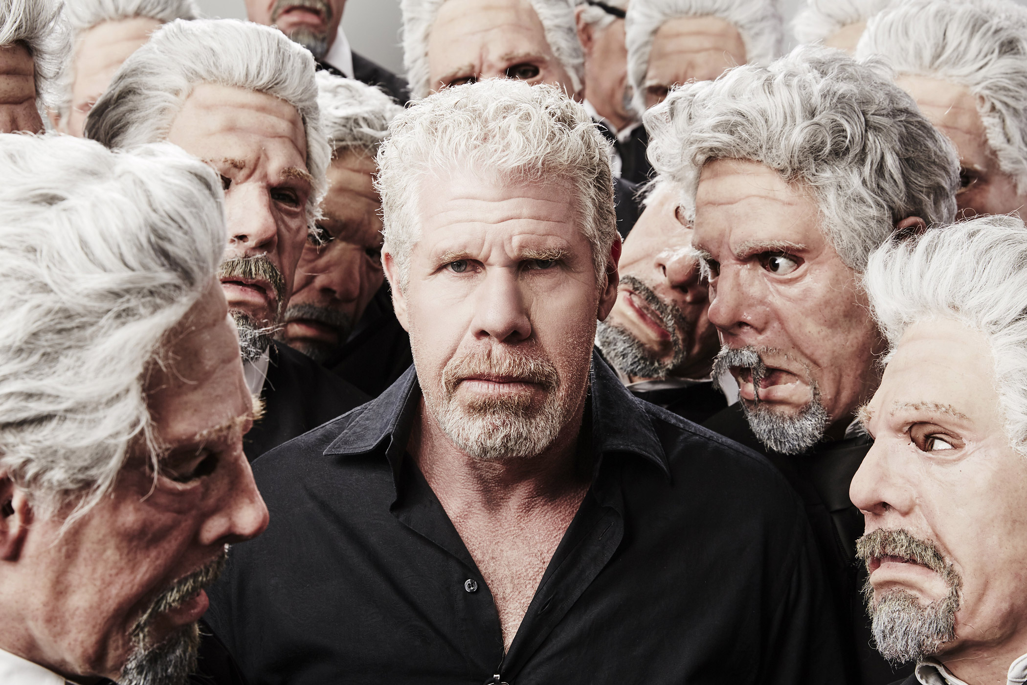 Ron Perlman poses for a portrait with Ron Perlman impersonators at the  Getty Images Portrait Studio powered by Samsung Galaxy at Comic-Con International 2015 at the Hard Rock Hotel San Diego on July 9, 2015 in San Diego, Calif. (Maarten de Boer—Getty Images)
