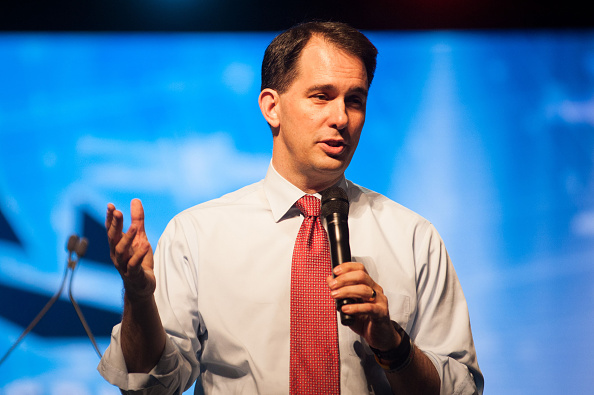 Scott Walker speaks during the Western Conservative Summit at the Colorado Convention Center in Denver on June 27, 2015. (Theo Stroomer—Getty Images)