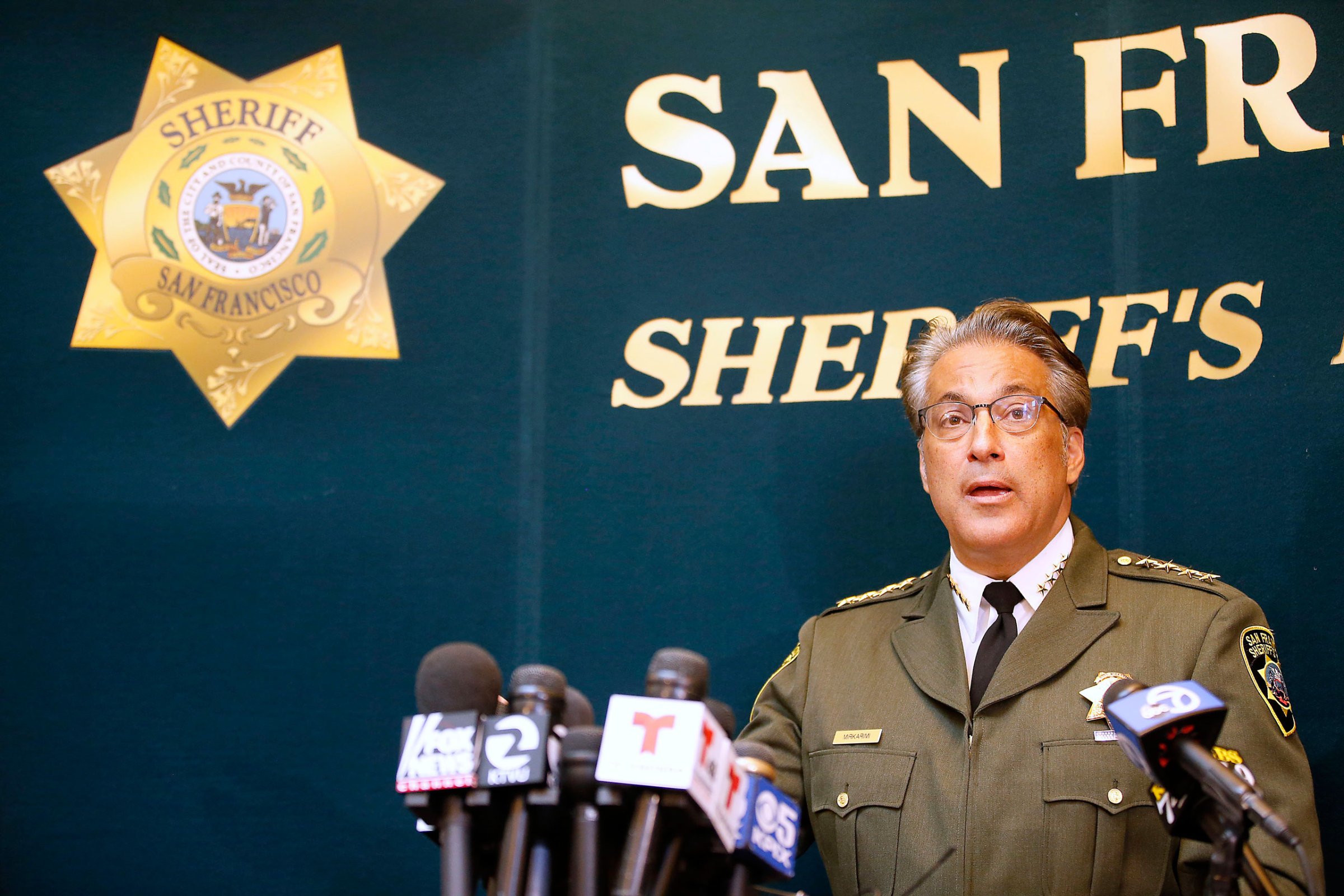 San Francisco Sheriff Ross Mirkarimi fields questions during a news conference in San Francisco on July 10, 2015, in San Francisco. Mirkarimi provided information regarding the April 2015 release of Juan Francisco Lopez-Sanchez, who is now accused in the shooting death of a woman at a popular tourist site. (AP Photo/Tony Avelar)