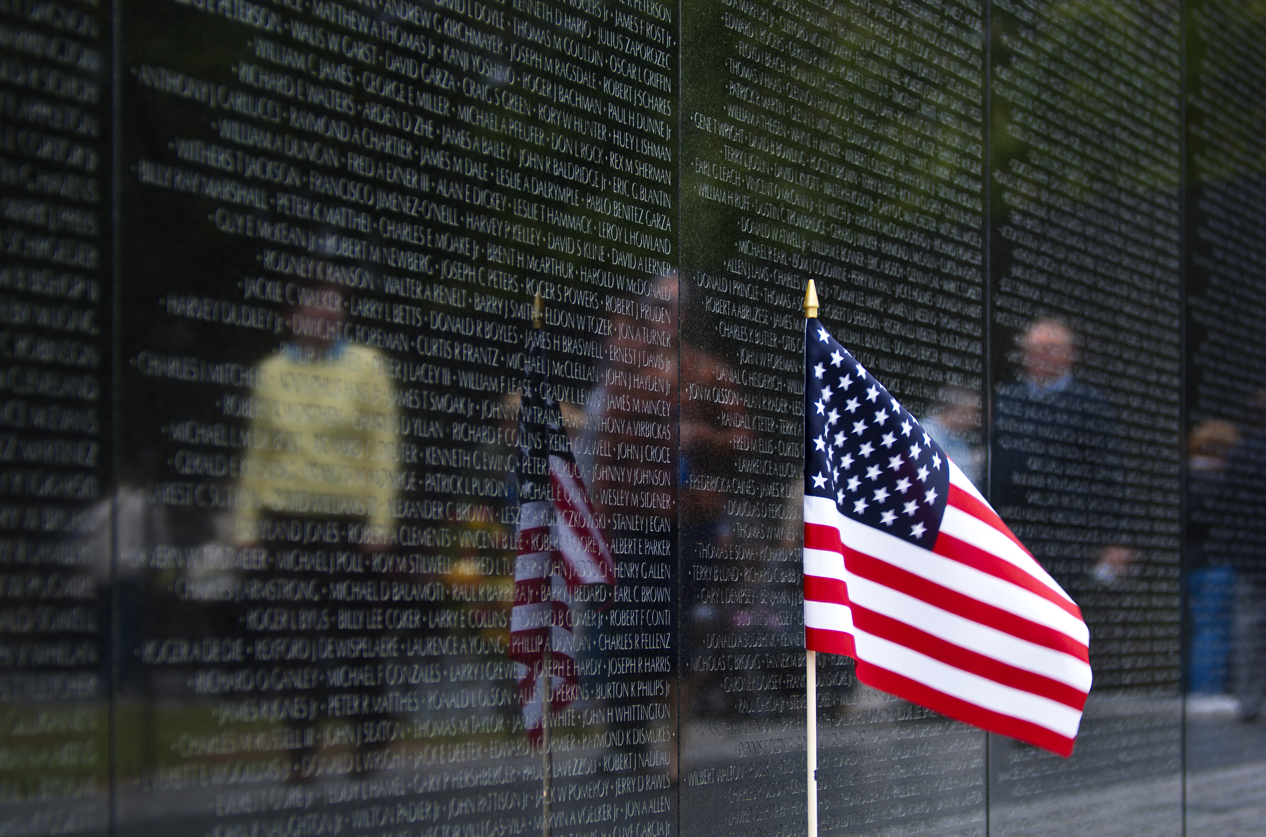American flag Vietnam Veterans Memorial