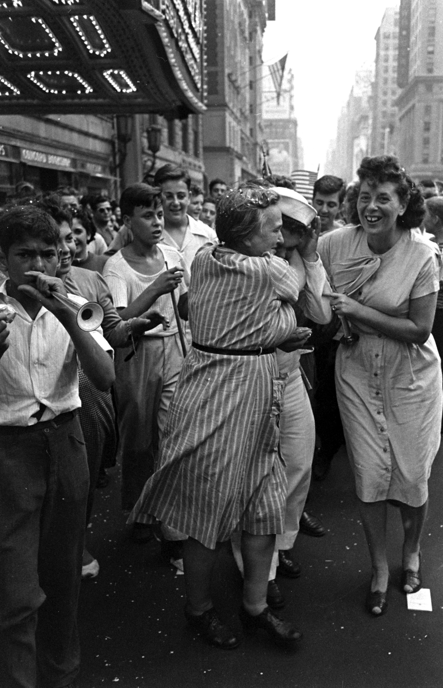 V-J Day celebrations in Times Square, August 14, 1945.