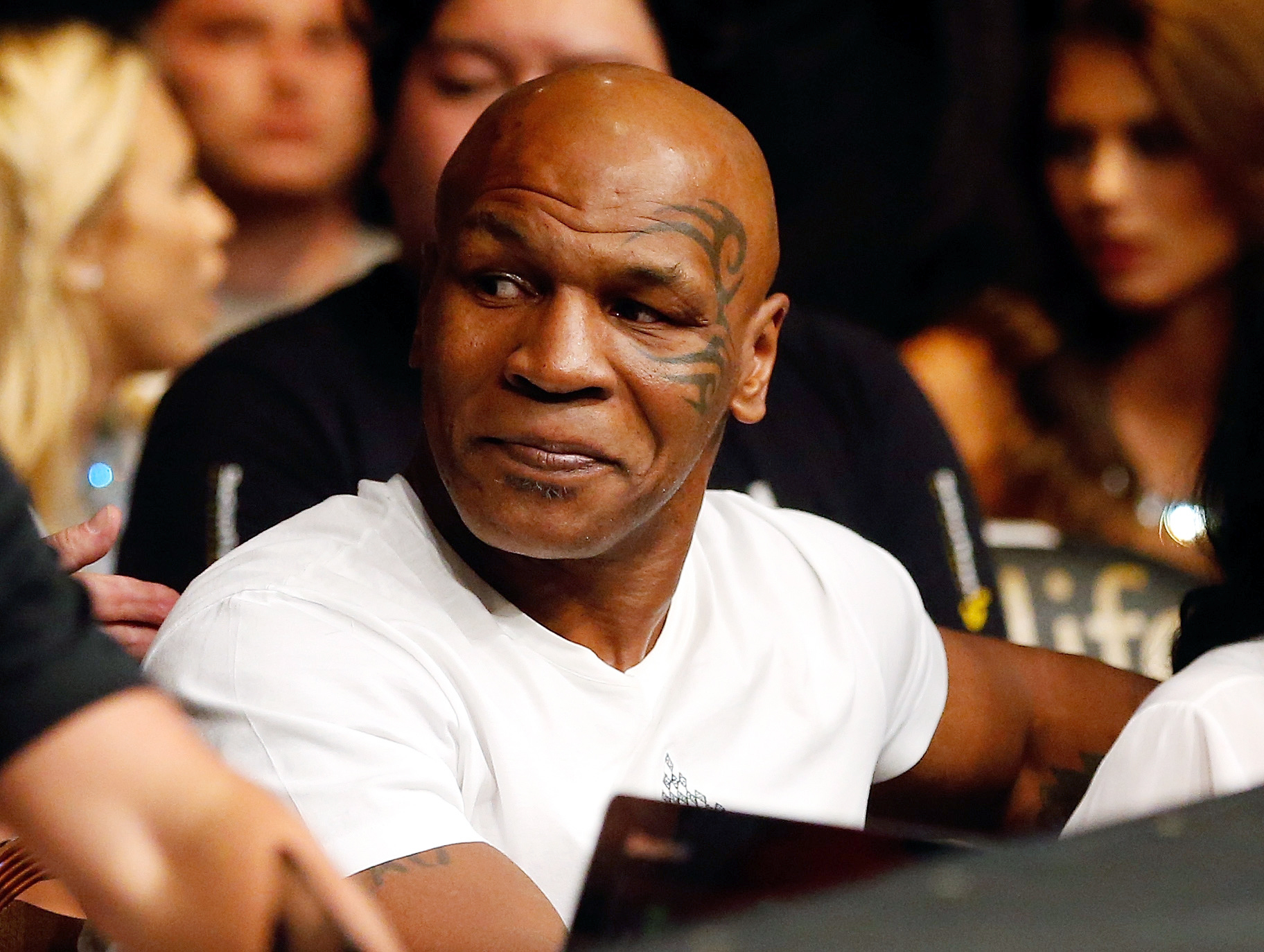 Former boxing champion Mike Tyson at the UFC 189 event on July 11, 2015 in Las Vegas. (Christian Petersen—Getty Images)