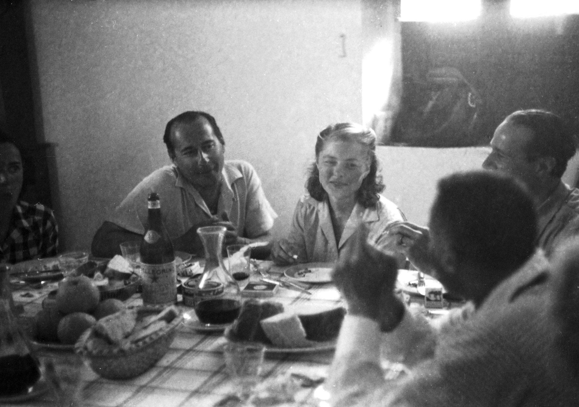 Ingrid Bergman on set for the 1949 film Stromboli