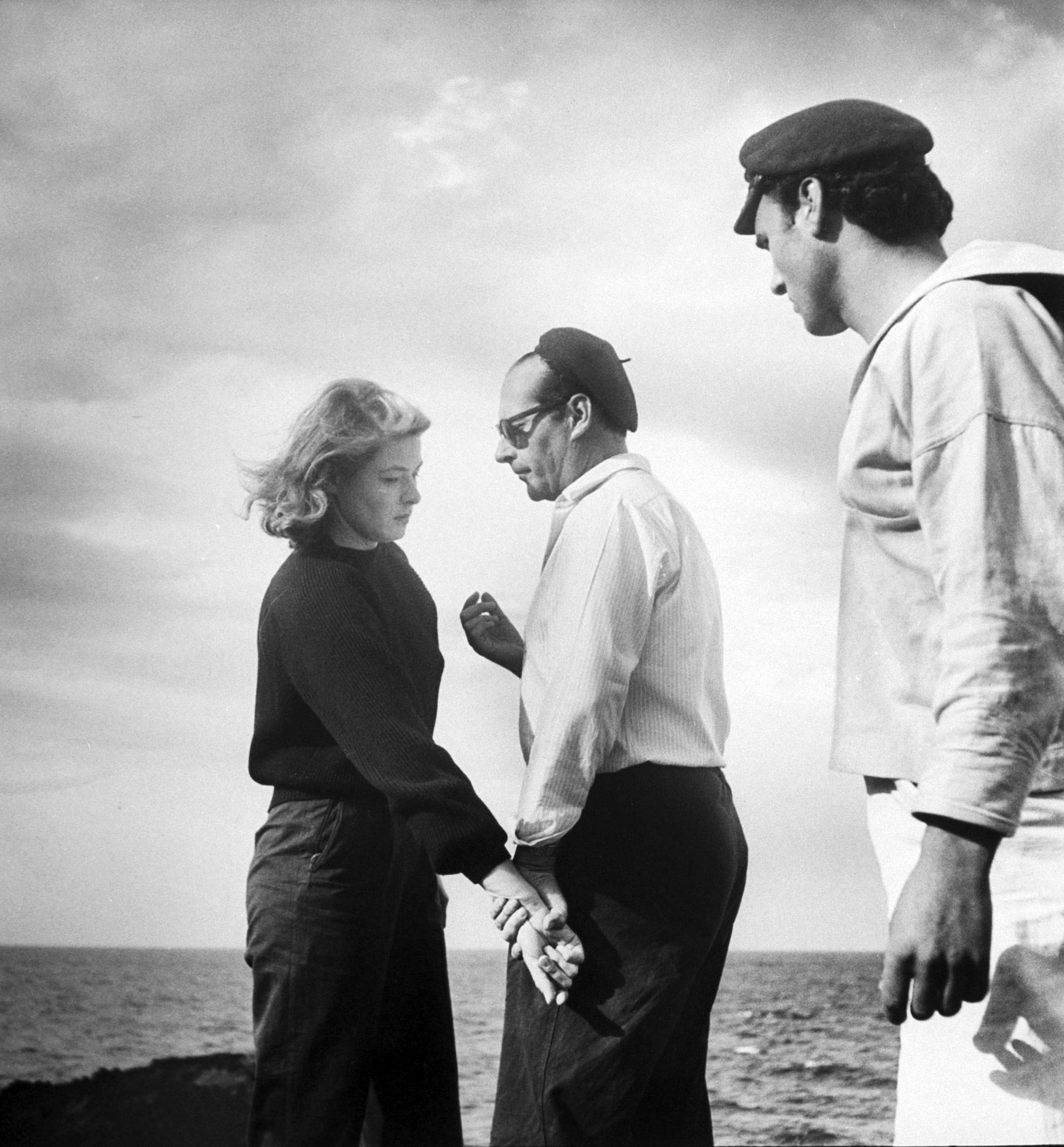 Ingrid Bergman on set for the 1949 film Stromboli
