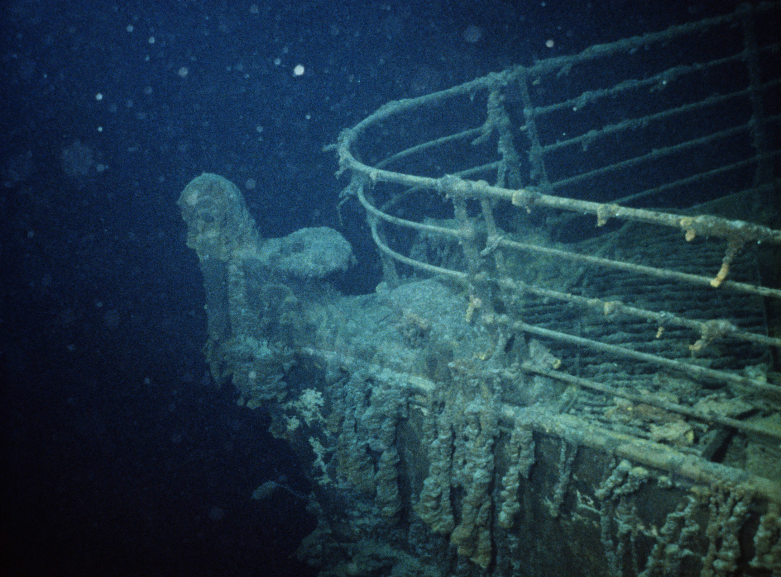 ca. 1985 --- The prow of the HMS Titanic, as she lies on the Atlantic Ocean floor south of Newfoundland.