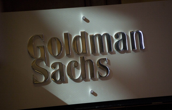 The Goldman Sachs Co. logo is displayed at the company's booth on the floor of the New York Stock Exchange (NYSE) in New York, U.S., on July 19, 2013 (Scott Eells—Bloomberg via Getty Images)