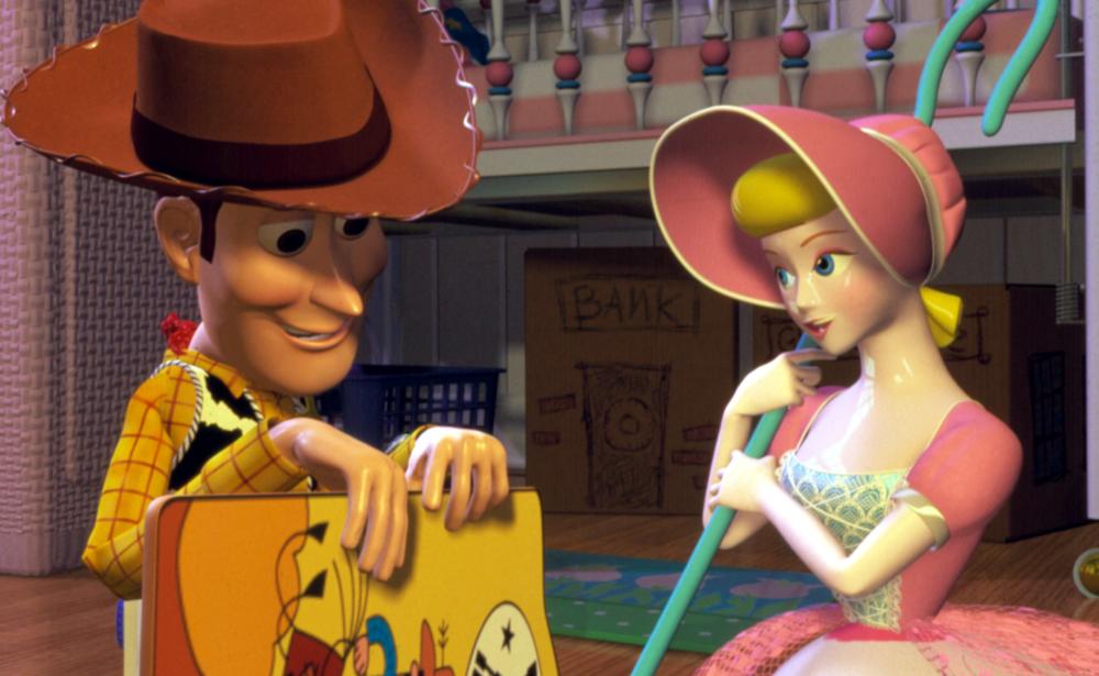 Woody and Little Bo Peep in "Toy Story".