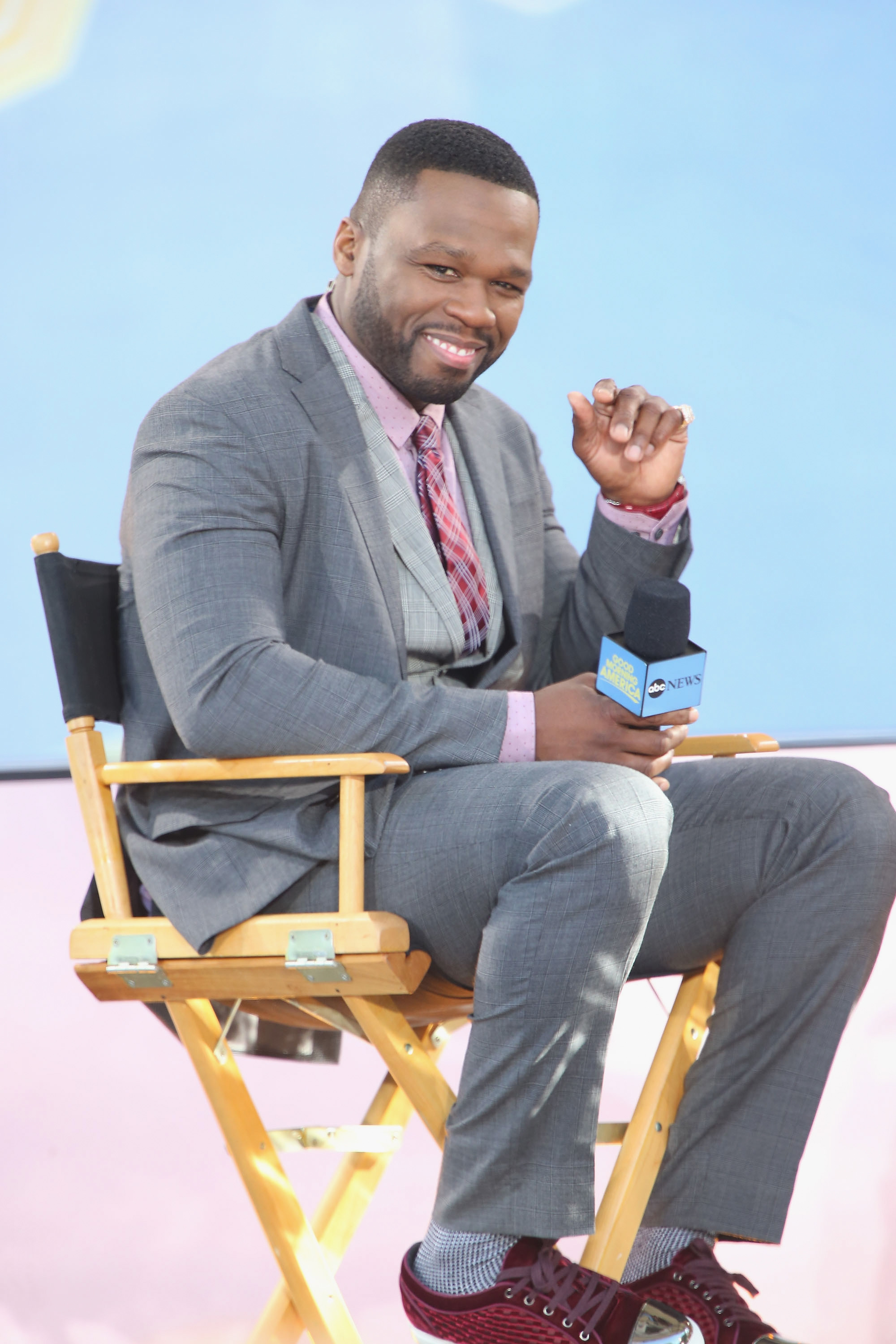 Curtis "50 Cent" Jackson is interviewed by ABC's "Good Morning America" host  on "Good Morning America" at Rumsey Playfield, Central Park on July 24, 2015 in New York City. (Al Pereira&mdash;WireImage/Getty Images)
