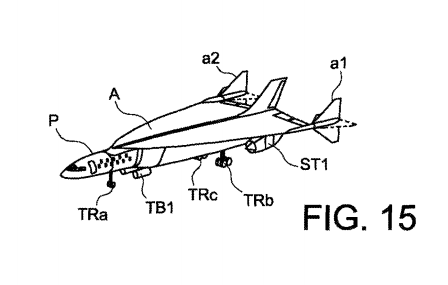 A perspective view of an ultra-rapid air vehicle according to the invention. (Airbus/USPTO)