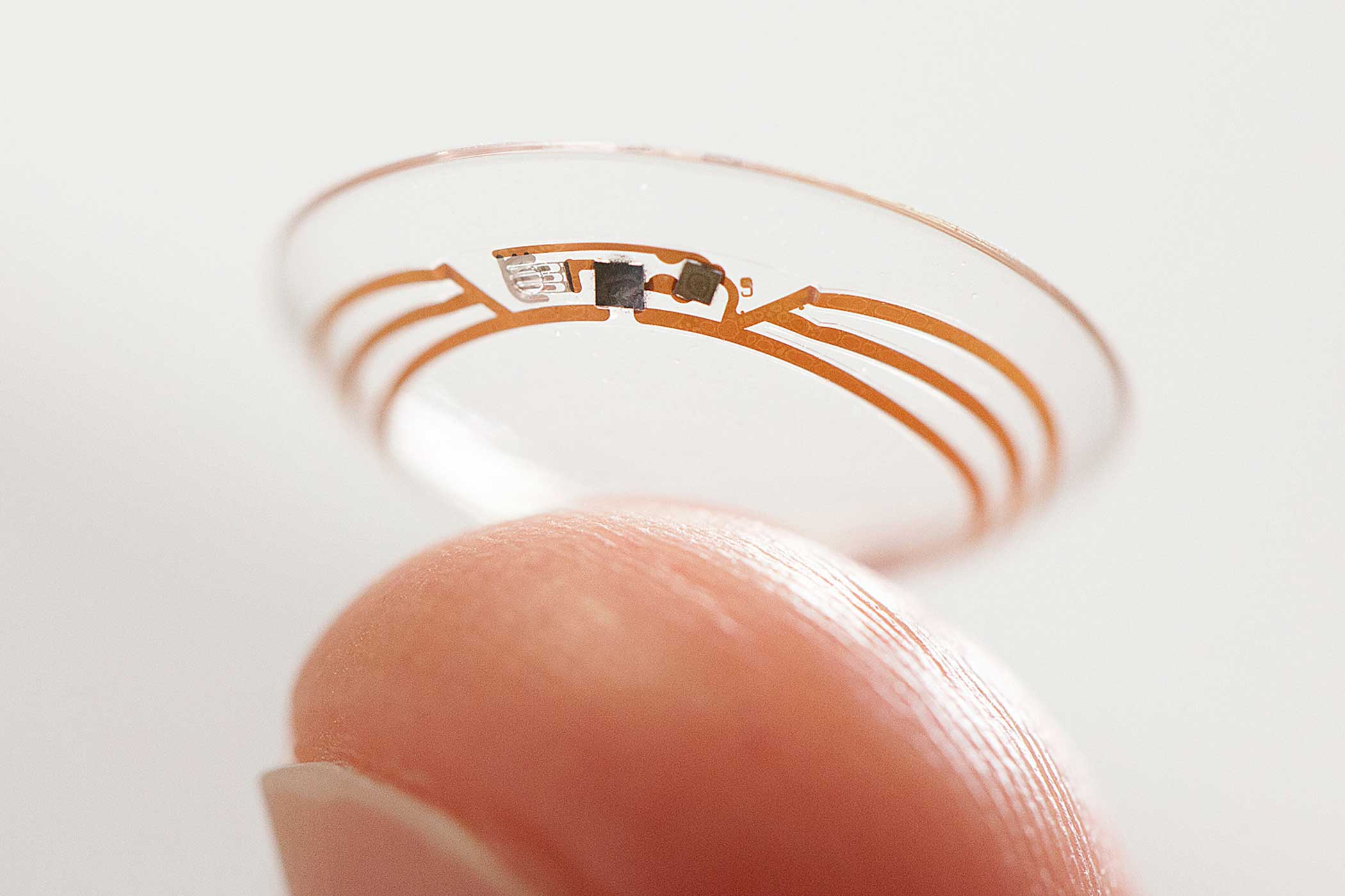 a contact lens Google is testing to explore tear glucose.