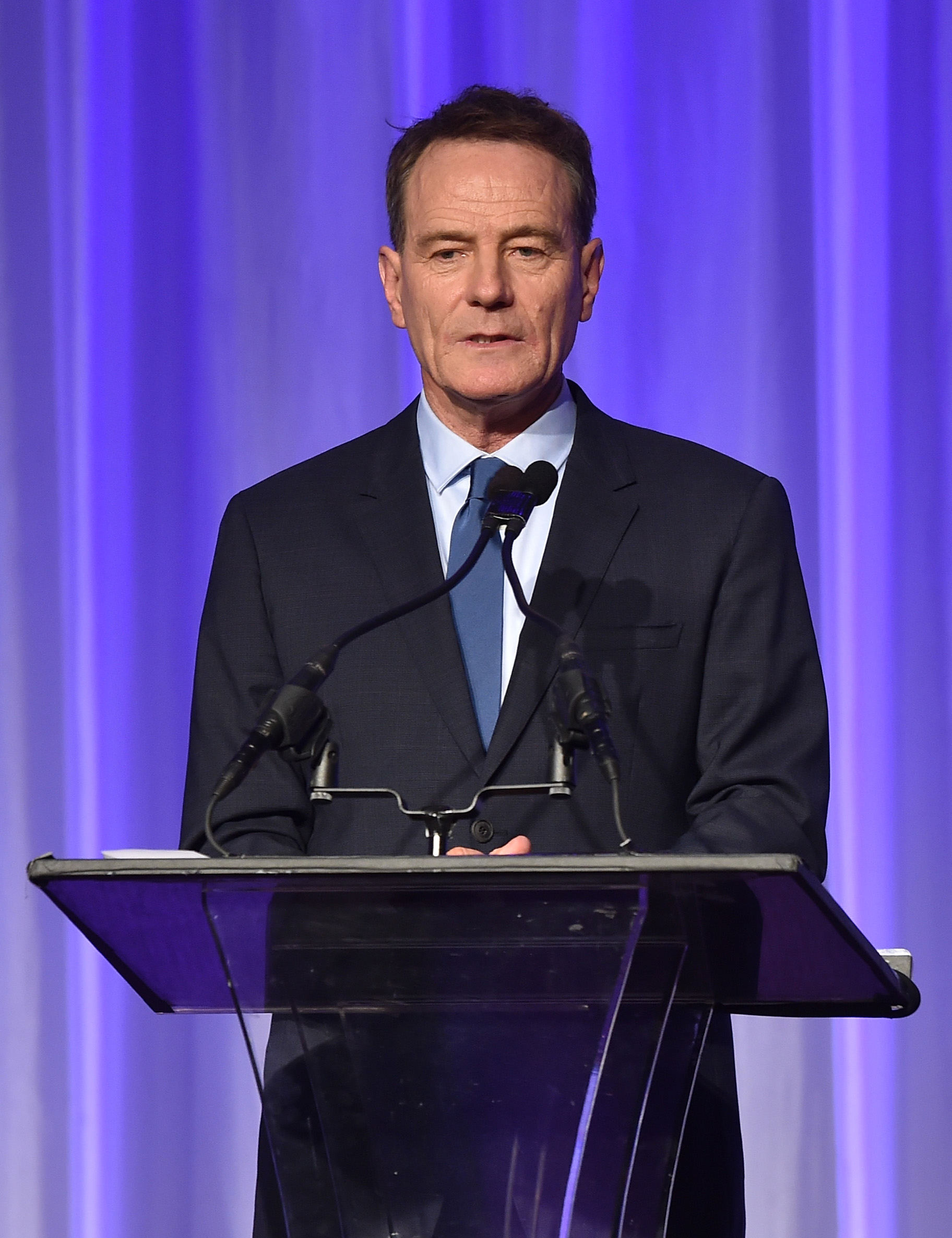 Actor Bryan Cranston accepts grant on behalf of LACC onstage during HFPA Annual Grants Banquet at the Beverly Wilshire Four Seasons Hotel on August 13, 2015 in Beverly Hills, California. (Kevin Winter&mdash;Getty Images)