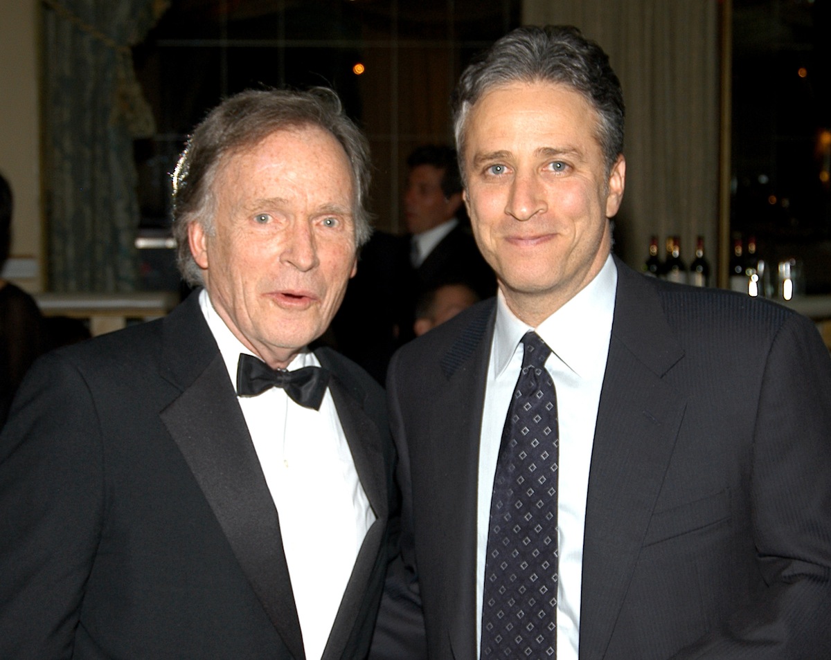 Dick Cavett and Jon Stewart at amFar's New York Gala To Honor Patti Labelle, Sumner Redstone and Peter Dolan in 2004 (Jamie McCarthy—WireImage / Getty Images)