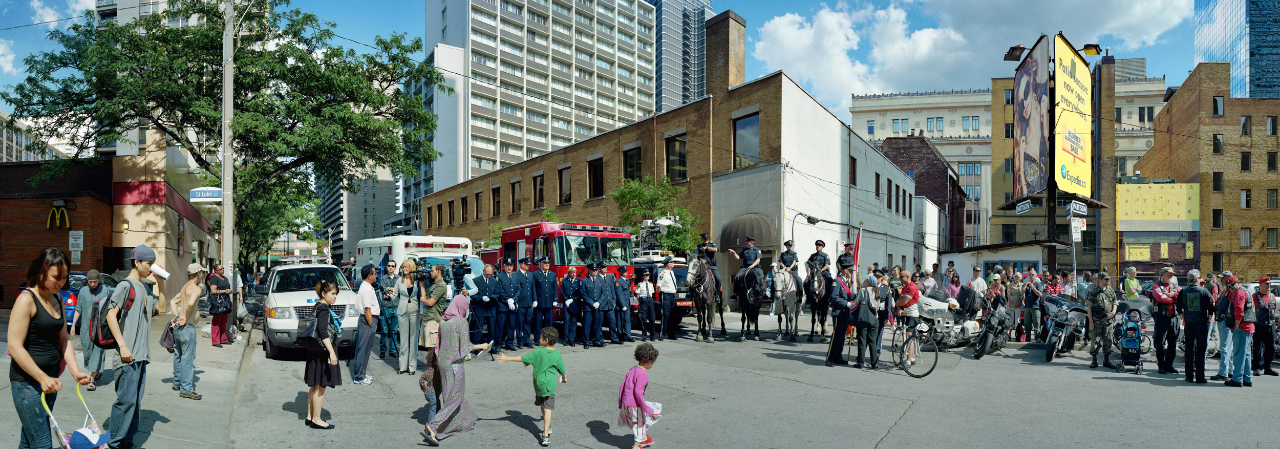 Corner of the Courageous, Repatriation Ceremony for Master Corporal Kristal and Private Andrew Miller, Grenville St., Toronto, Ontario, June 28, 2010.