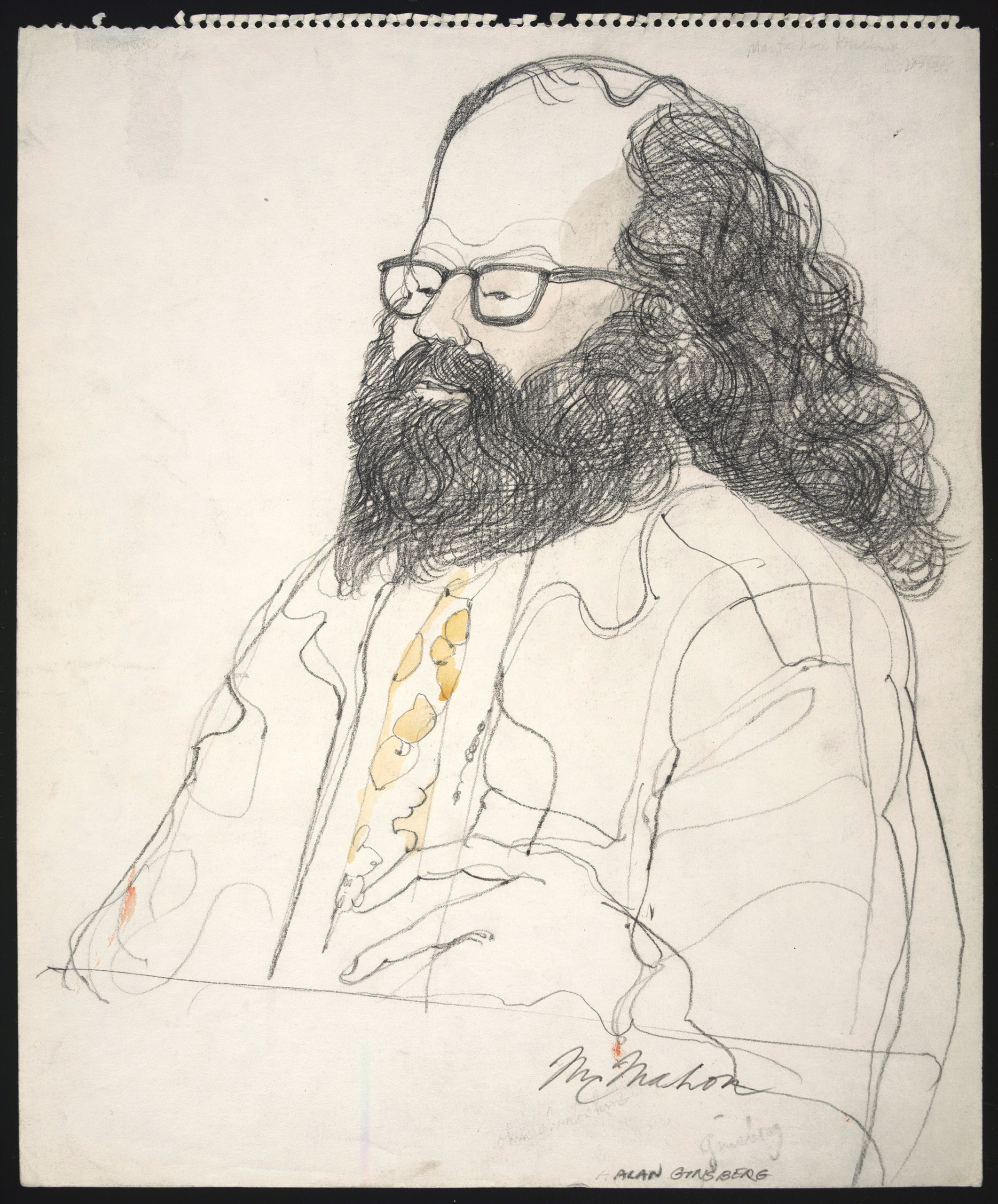American Poet Allen Ginsberg testifies during the trial of the Chicago Eight in Chicago in 1969. After a trial resulting in both acquittals and convictions, followed by appeals, reversals, and retrials, there were some final convictions of the other seven, but none of them were ultimately sentenced to jail or fines.
