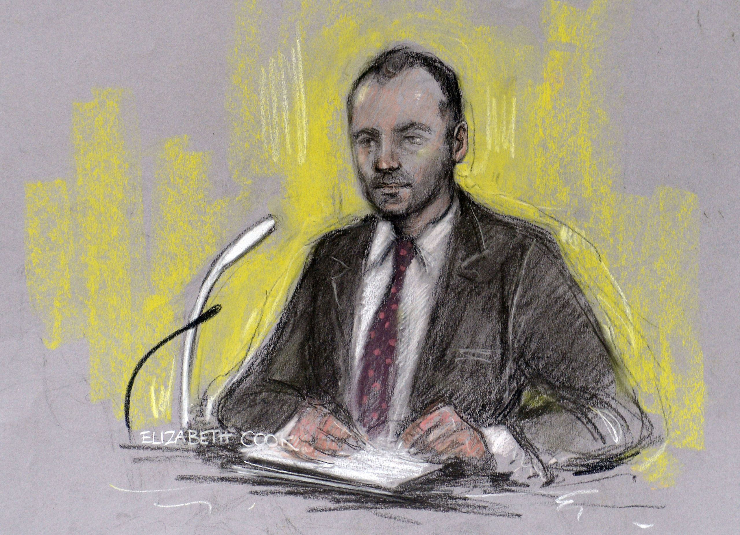 Jude Law in the witness box at the Old Bailey in London during the News of the World phone-hacking trial on Jan. 27, 2014. The scandal forced media mogul Rupert Murdoch to shutter the 168-year-old publication in 2011. Law was awarded £130,000 in claims.