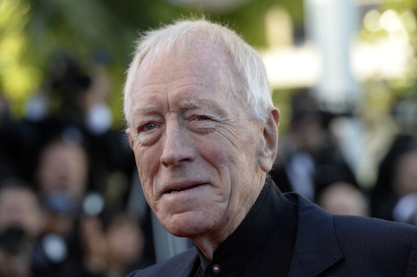 Swedish actor Max von Sydow poses on May 24, 2013 as he arrives for the screening of the film "The Immigrant" presented in Competition at the 66th edition of the Cannes Film Festival in Cannes.