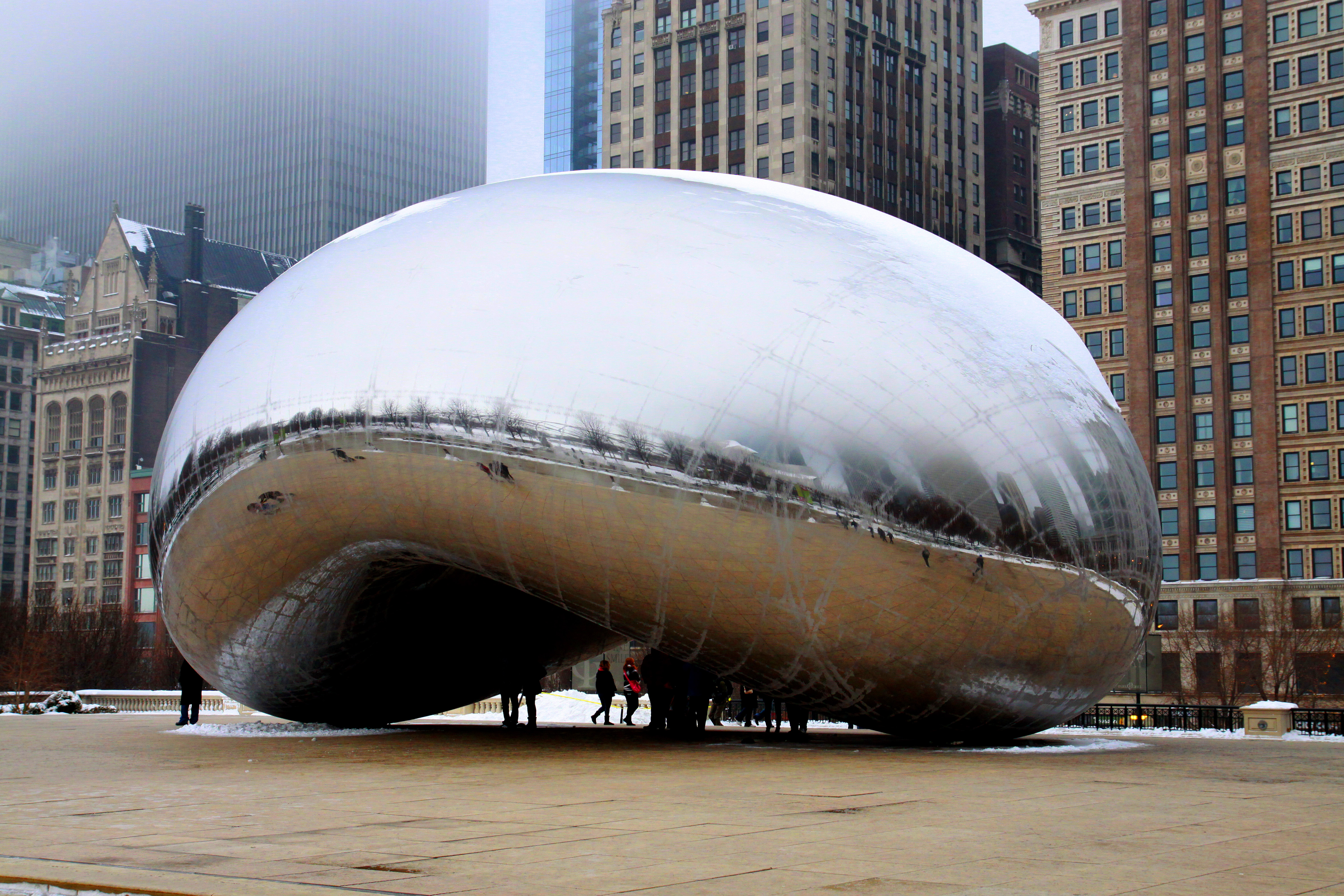 Anish Kapoor's Cloud Gate, on a winter and foggy afternoon in Chicago, Illinois on January 22, 2012. (Raymond Boyd—Getty Images)