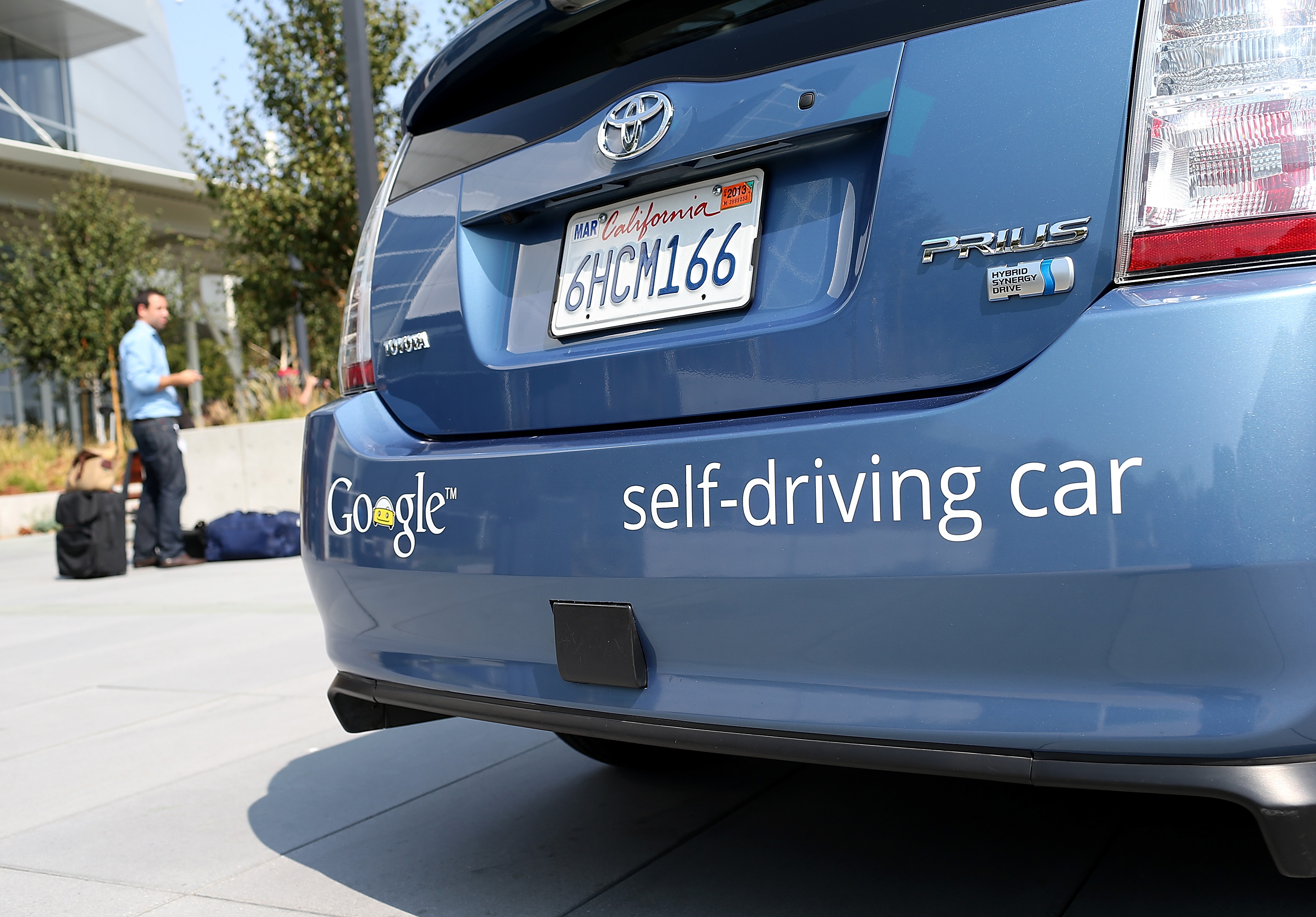 A Google self-driving car is displayed at the Google headquarters on September 25, 2012 in Mountain View, California. (Justin Sullivan&mdash;Getty Images)
