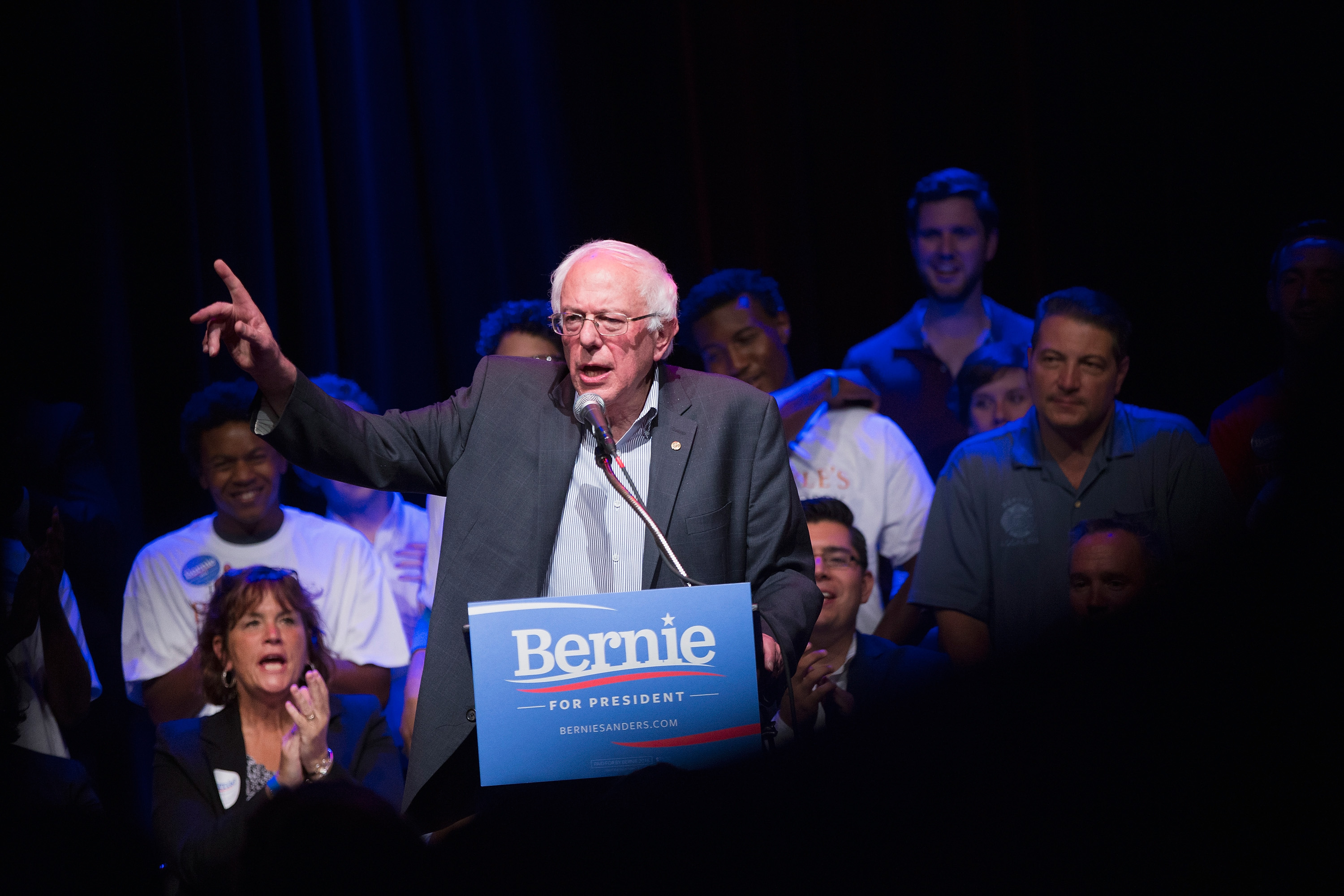 Democratic presidential candidate U.S. Sen. Bernie Sanders (I-VT) speaks to supporters gathered for a meet-and-greet fundraising reception at the Park West on August 17, 2015 in Chicago, Illinois. (Scott Olson&mdash;Getty Images)