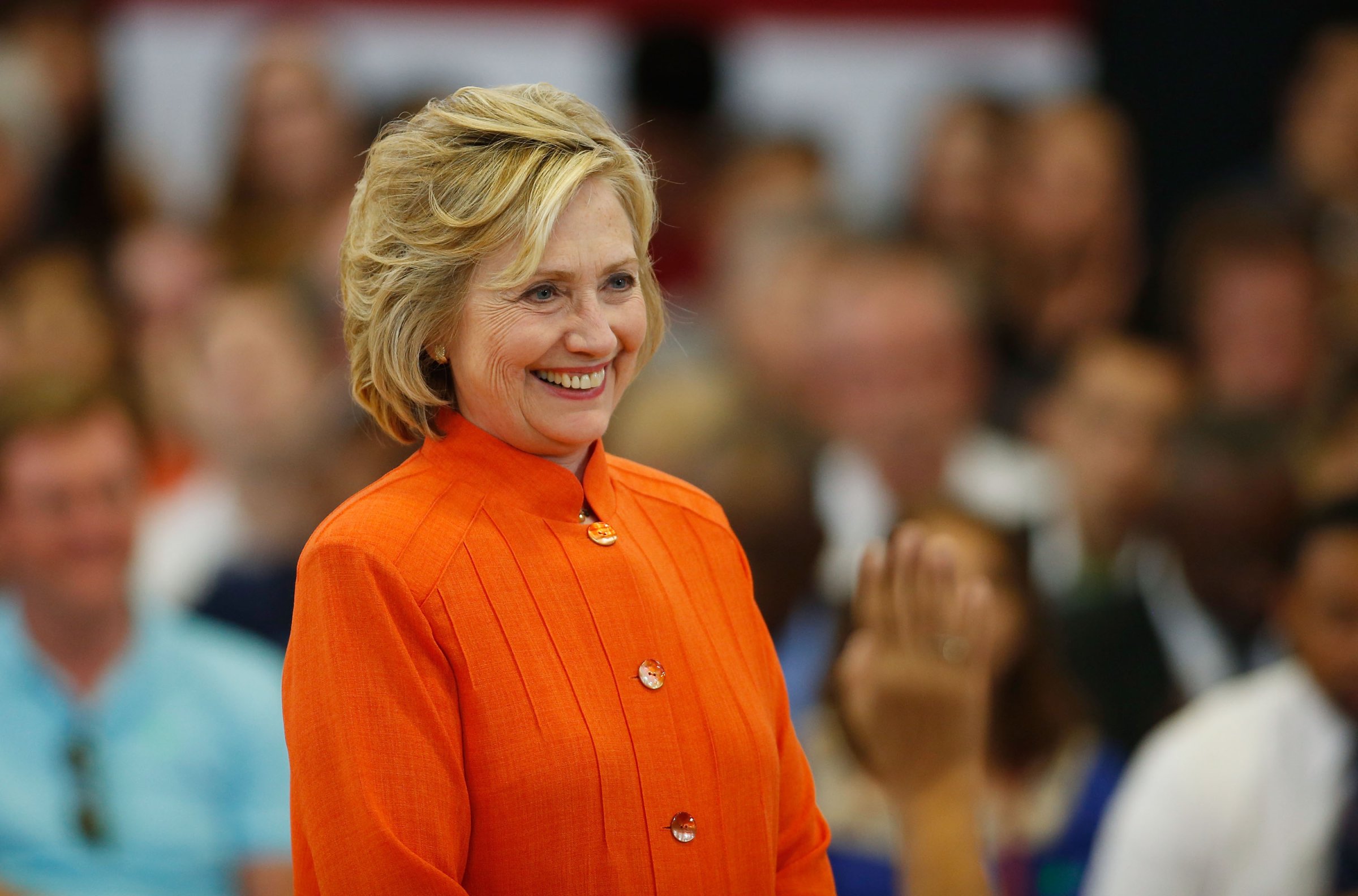 Democratic presidential candidate and former U.S. Secretary of State Hillary Clinton delivers remarks during a campaign stop at Dr. William U. Pearson Community Center on August 18, 2015 in North Las Vegas, Nevada.