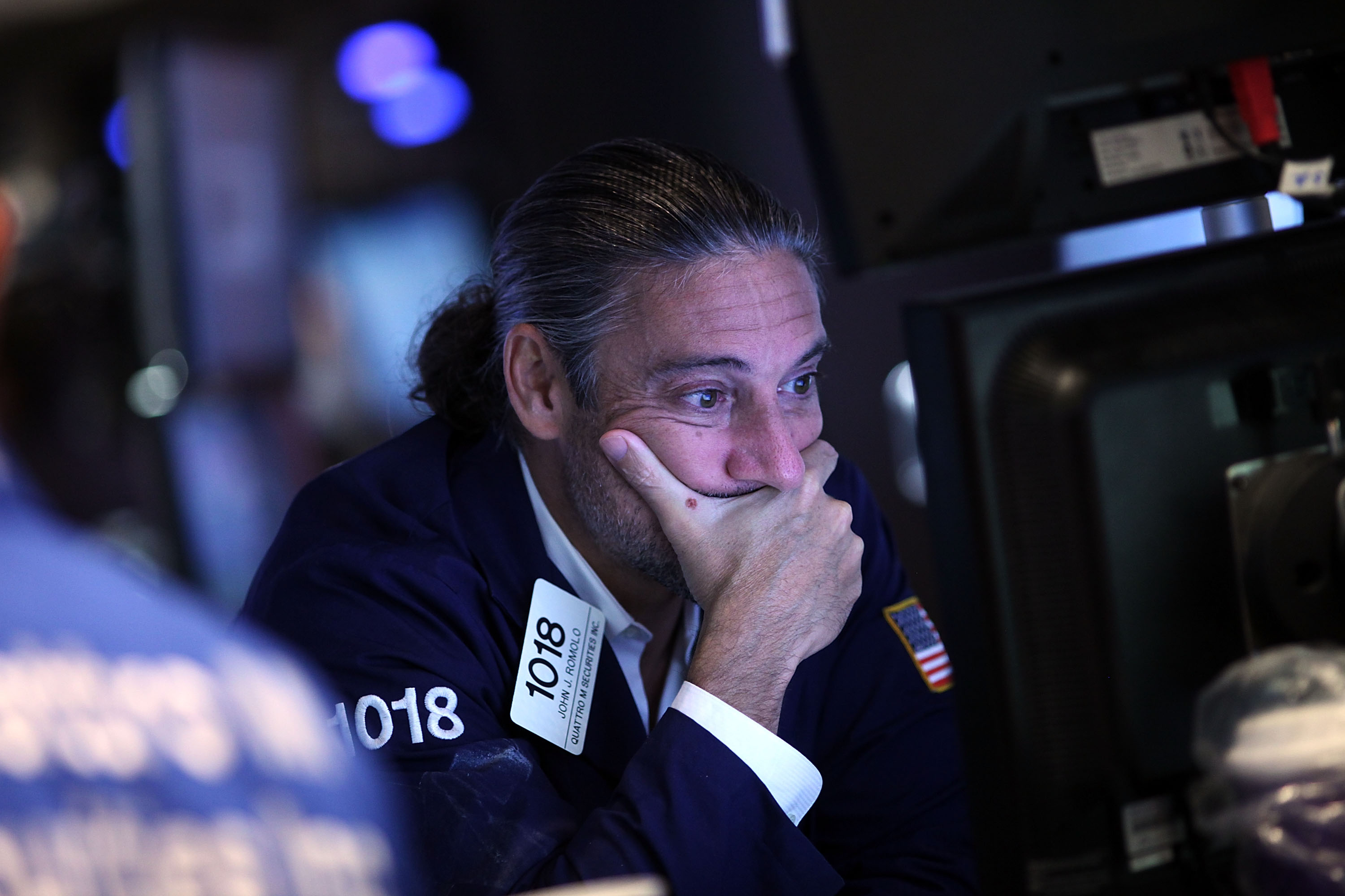 A trader works on the floor of the New York Stock Exchange (NYSE) on August 24, 2015 in New York City. (Spencer Platt—Getty Images)