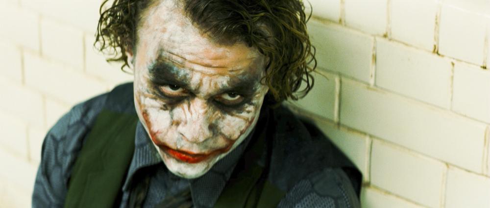 Heath Ledger as the Joker in "The Dark Knight."