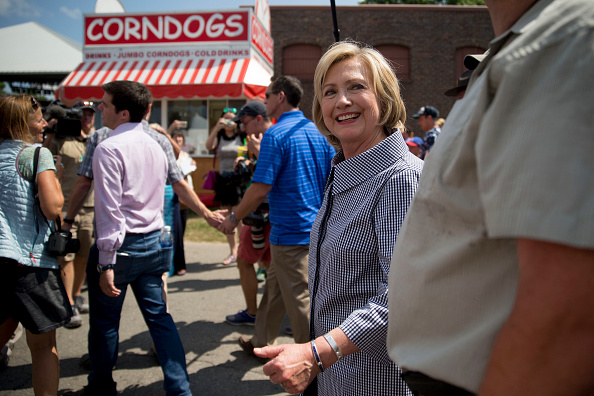 Hillary Clinton, former U.S. secretary of state and 2016 Democratic presidential candidate, walks through the Iowa State Fair in Des Moines, Iowa, U.S., on Saturday, Aug. 15, 2015. (Bloomberg—Bloomberg via Getty Images)