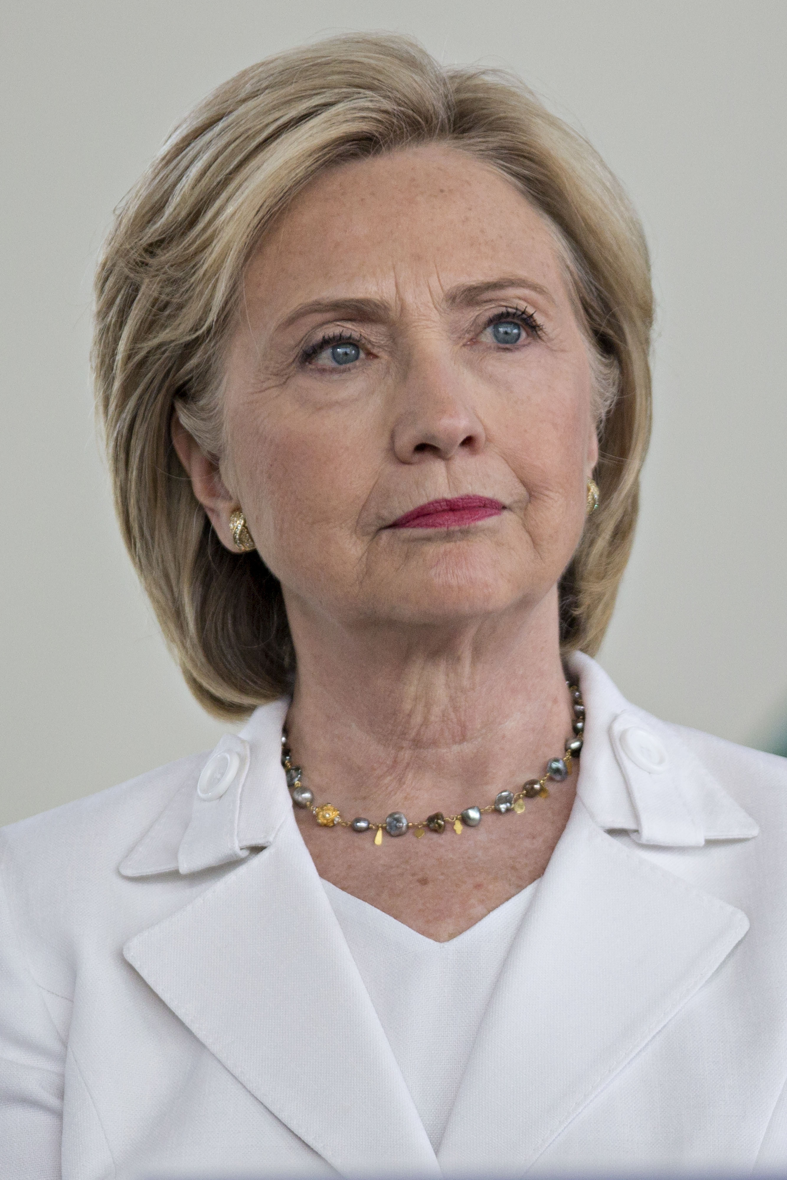 Hillary Clinton, former U.S. secretary of state and 2016 Democratic presidential candidate, listens during her introduction at an event in Ankeny, Iowa, on Aug. 26, 2015. (Daniel Acker—Bloomberg/Getty Images)