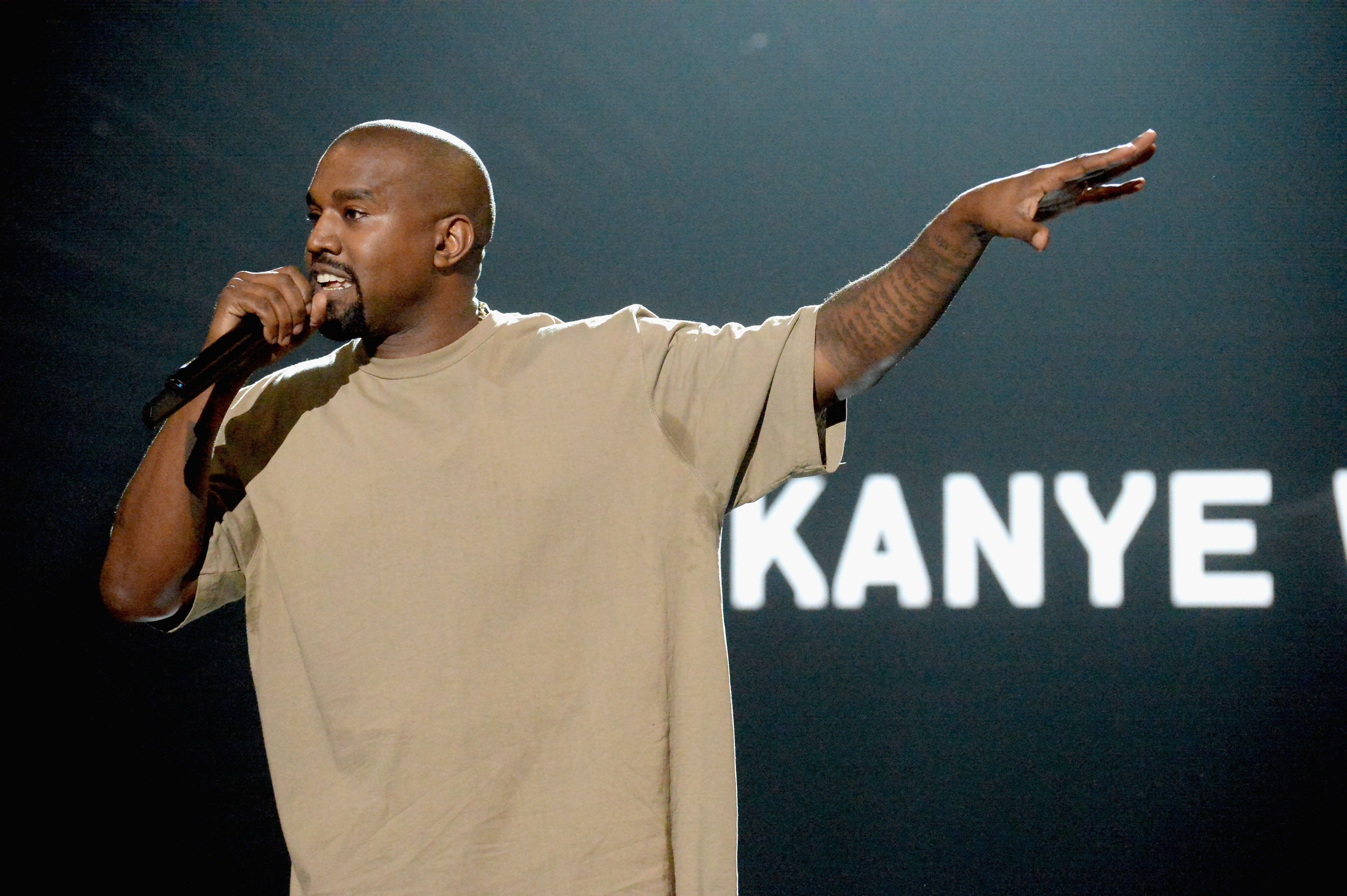 Kanye West speaks onstage during the 2015 MTV Video Music Awards at Microsoft Theater in Los Angeles on Aug. 30, 2015. (Jeff Kravitz—FilmMagic/Getty Images)