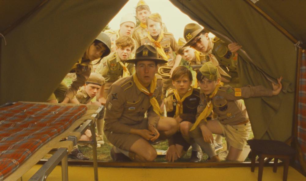 Edward Norton (C) and the cast in "Moonrise Kingdom."