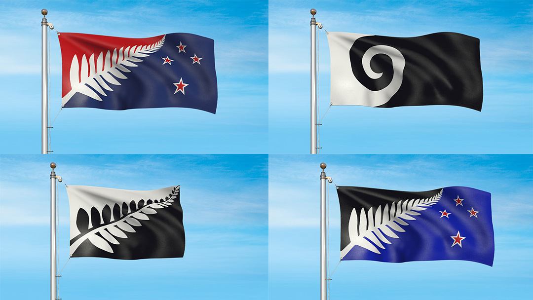 The final four flag designs unveiled by the New Zealand government on Sept. 1, 2015.