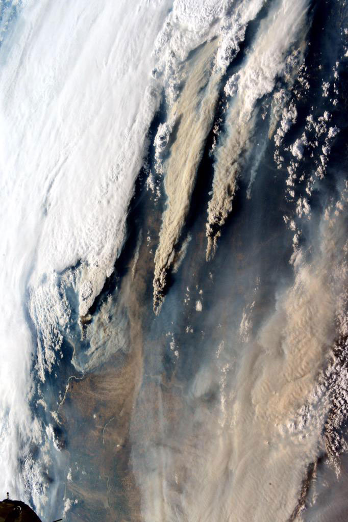 An image of the wildfires in the Northwest taken from the International Space Station and released on Aug. 17, 2015. (Kjell Lindgren—NASA)