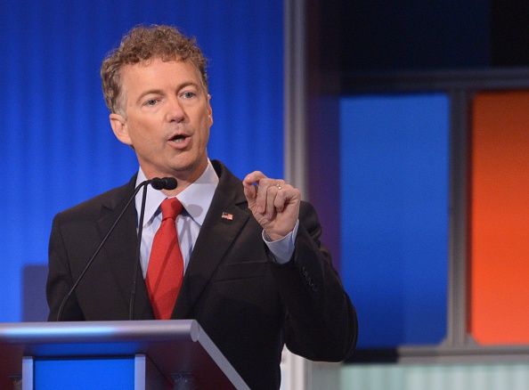 Kentucky Senator Rand Paul speaks during the Republican presidential primary debate on August 6, 2015 at the Quicken Loans Arena in Cleveland, Ohio.