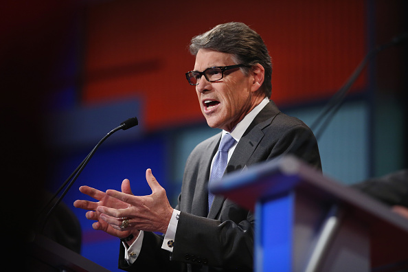 Former Gov. Rick Perry at the Fox News debate in Cleveland