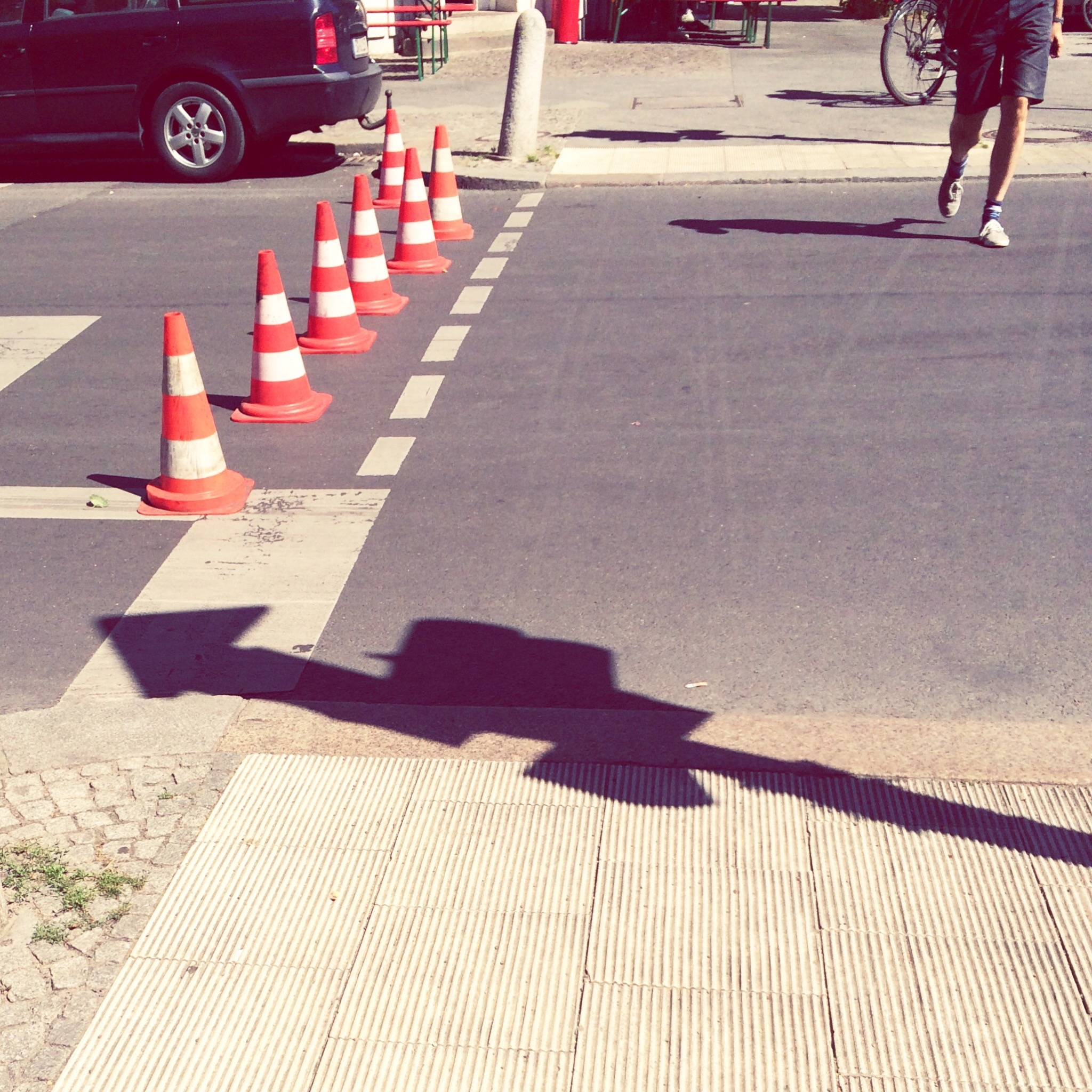 View Of Traffic Cones On The Street