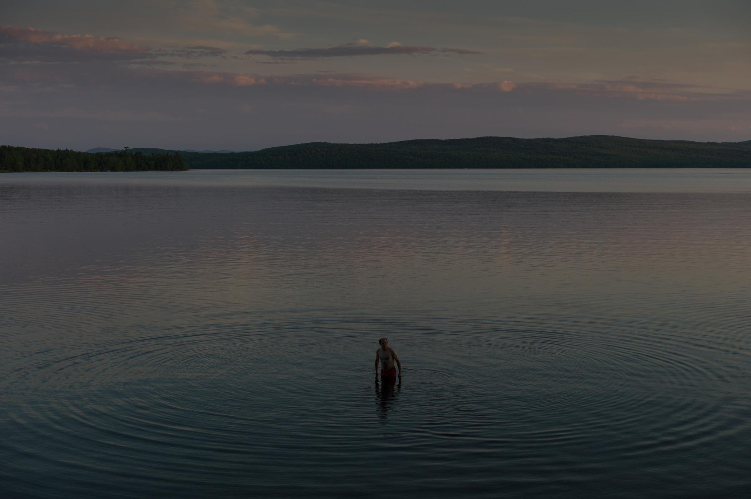 Jacques, first swim of the year in Lac MÈgantic, June 2014. From "Post MÈgantic" by Michel Huneault, winner of the 2015 Lange-Taylor Prize.