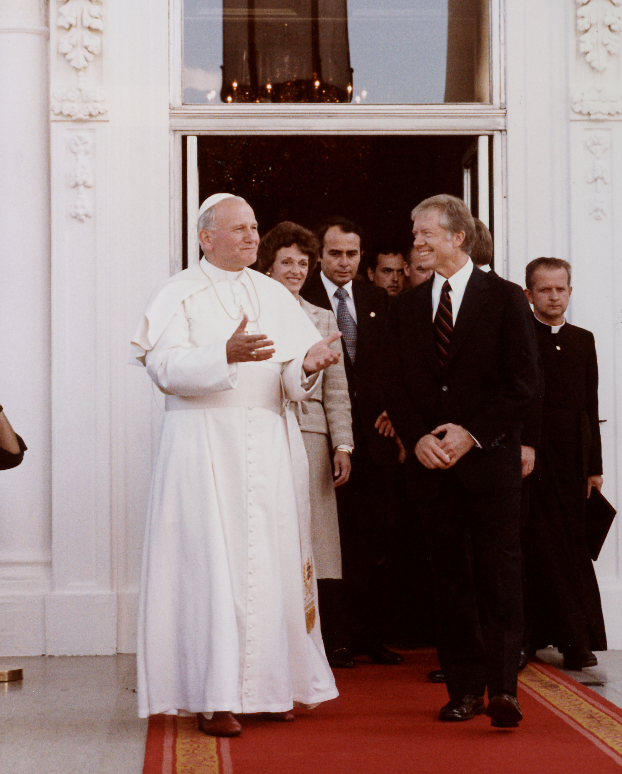 President Carter with Pope John Paul ll during a visit to Washington DC, on Oct. 7, 1979.
