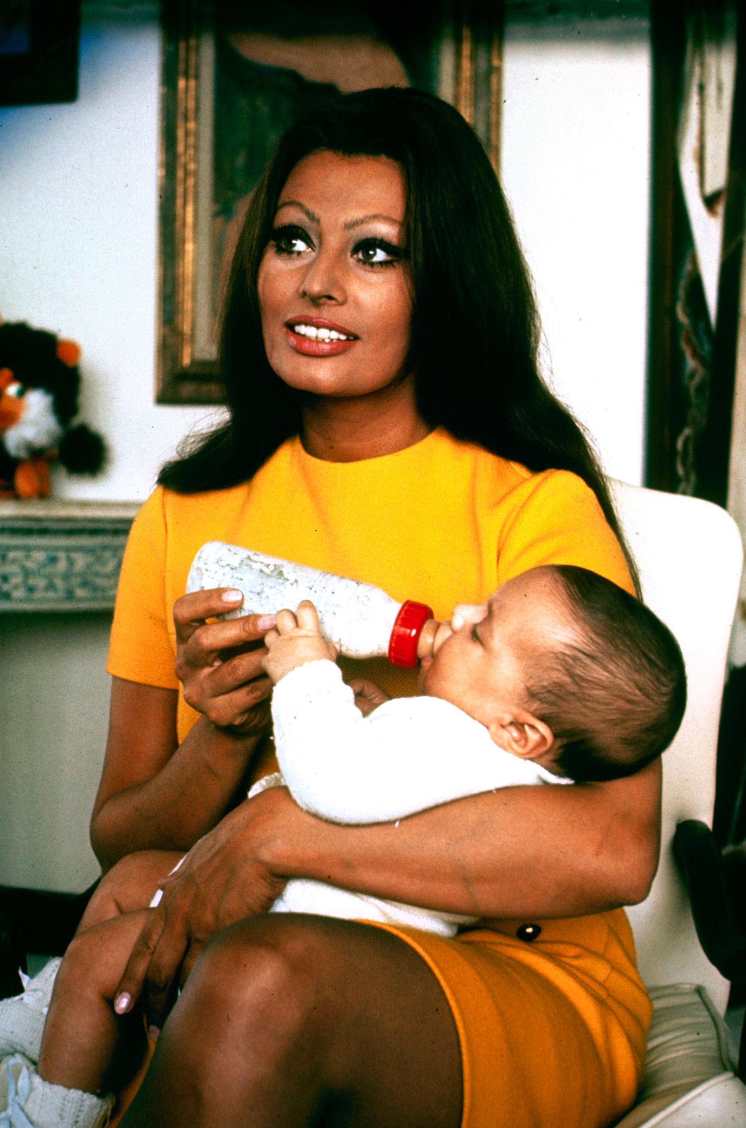 Sophia Loren with her son Carlo Ponti Jr., 1969.
