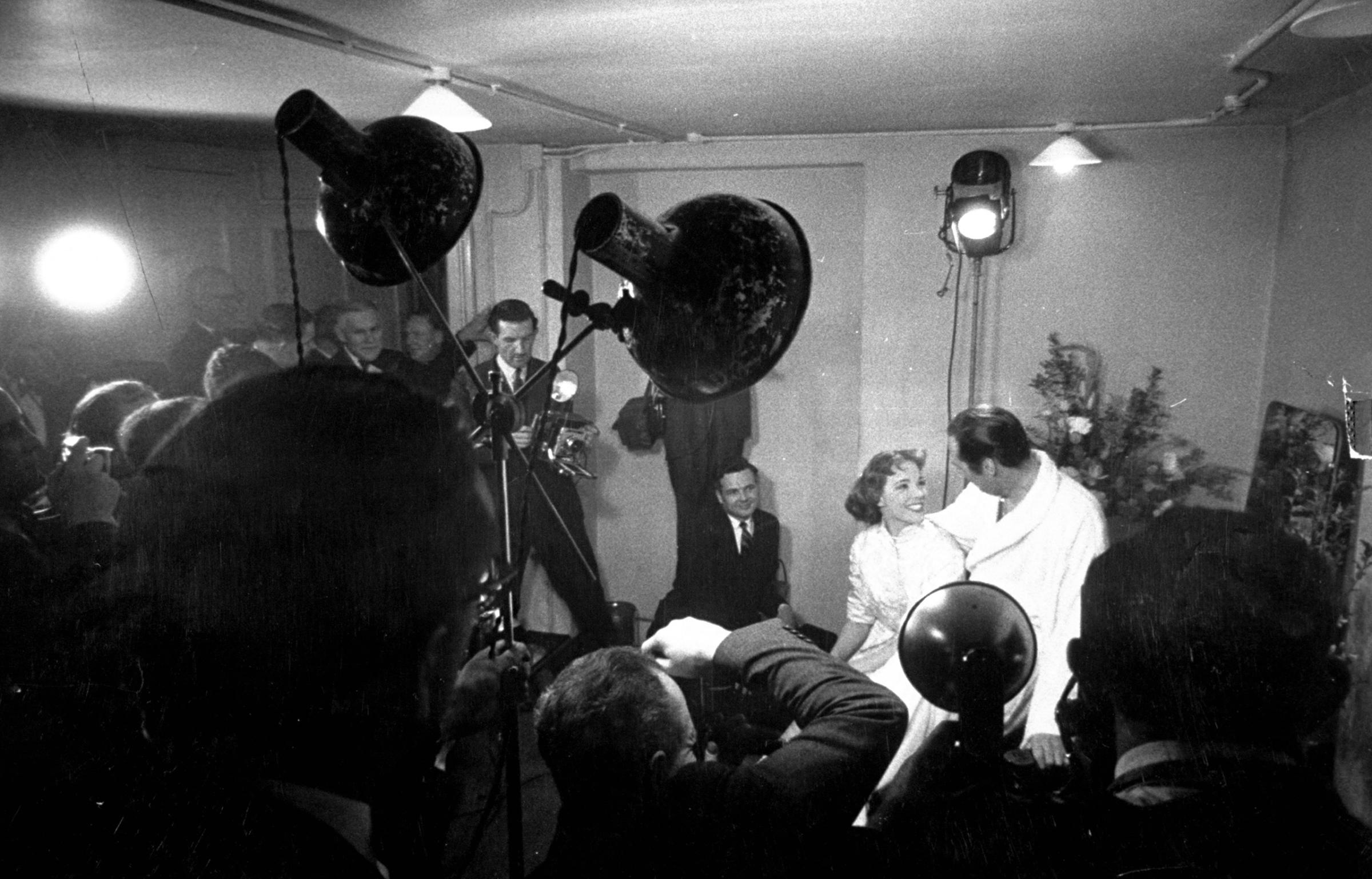 Actor Rex Harrison and Actress Julie Andrews during a TV interview.
