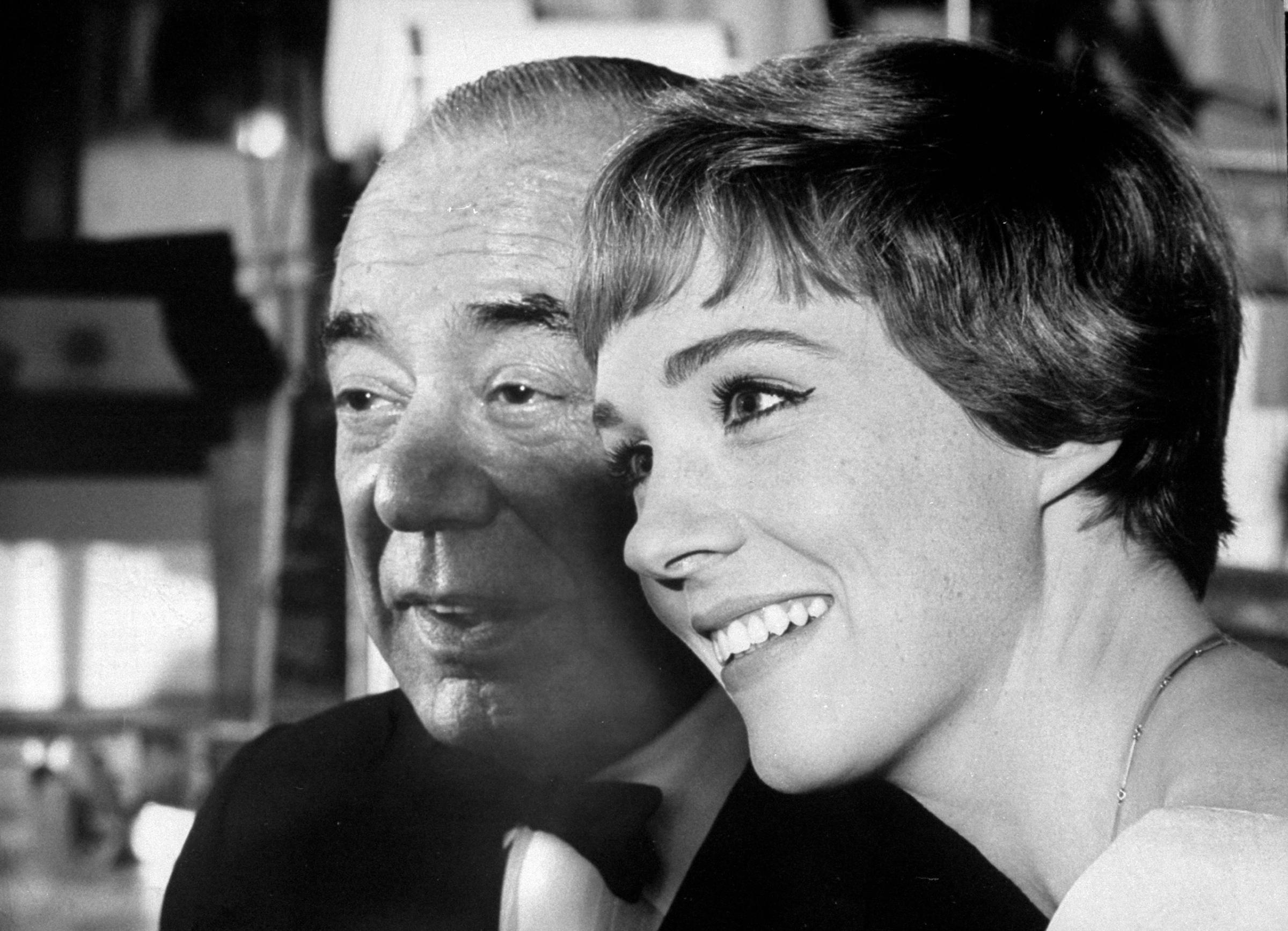 Composer Richard Rodgers with star Julie Andrews at Broadway premiere of `The Sound of Music.'