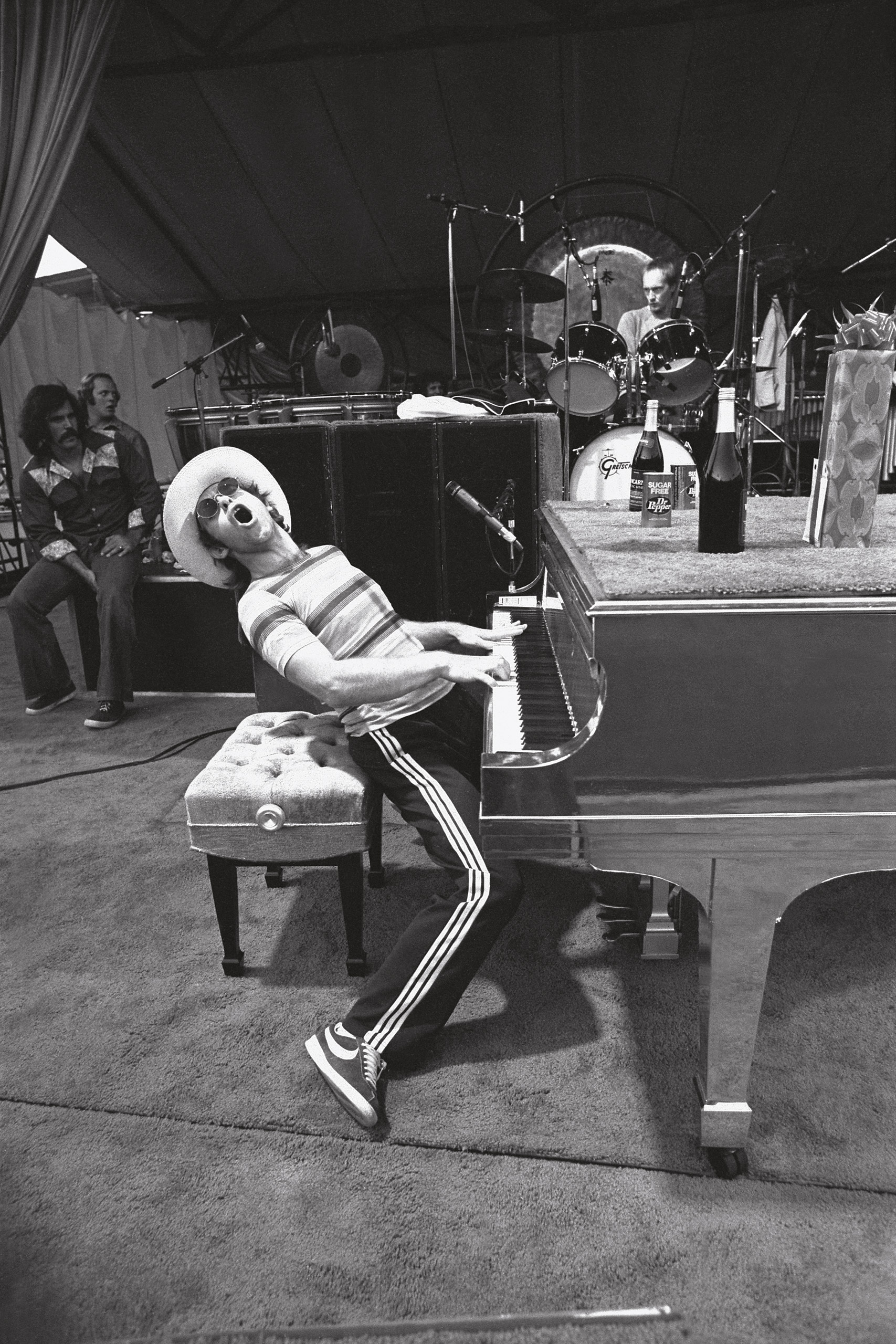 Even at rehearsal, Elton John gave a performance.