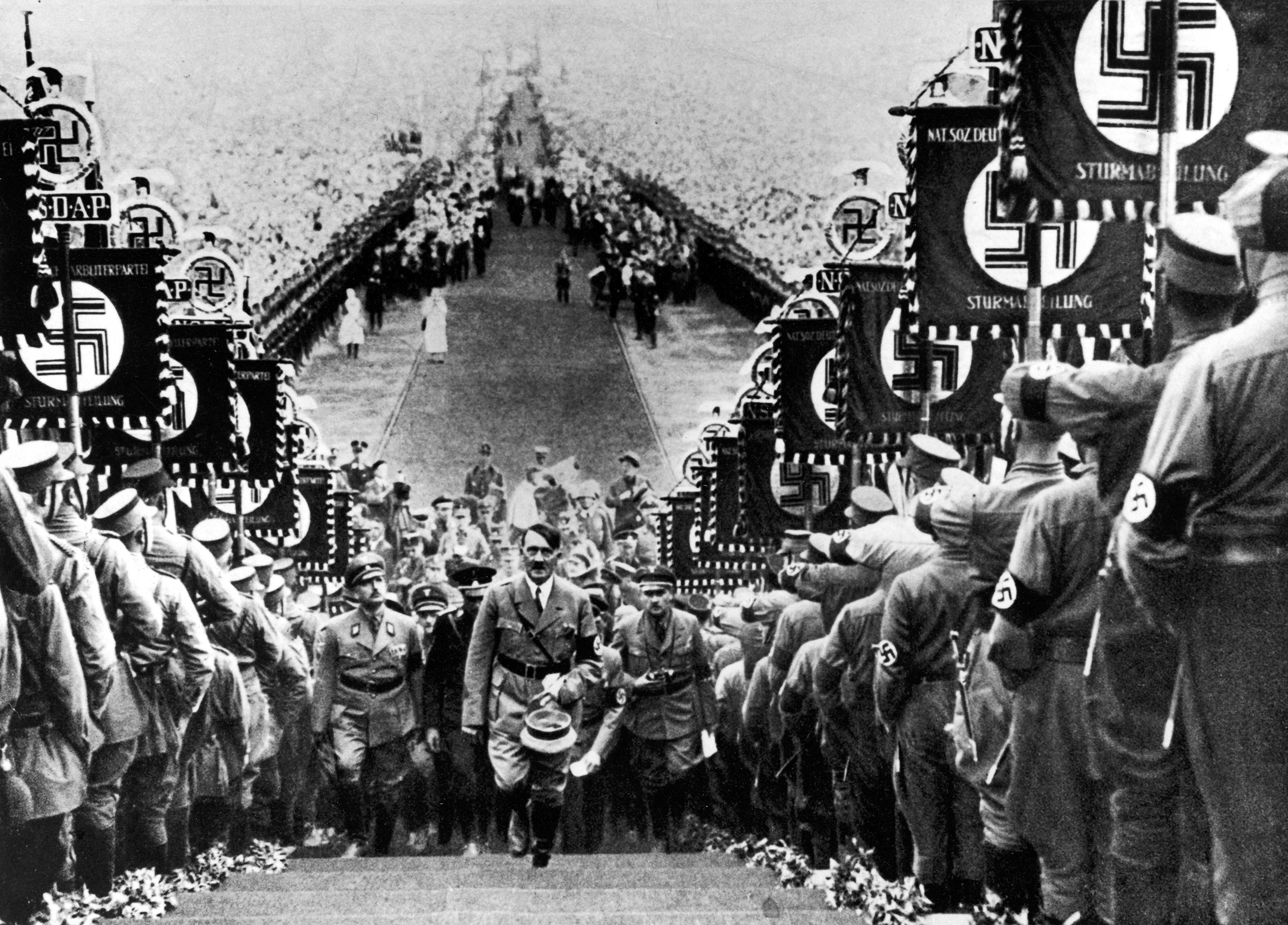 Hitler at a Nazi Party Rally by Heinrich Hoffmann, 1934.