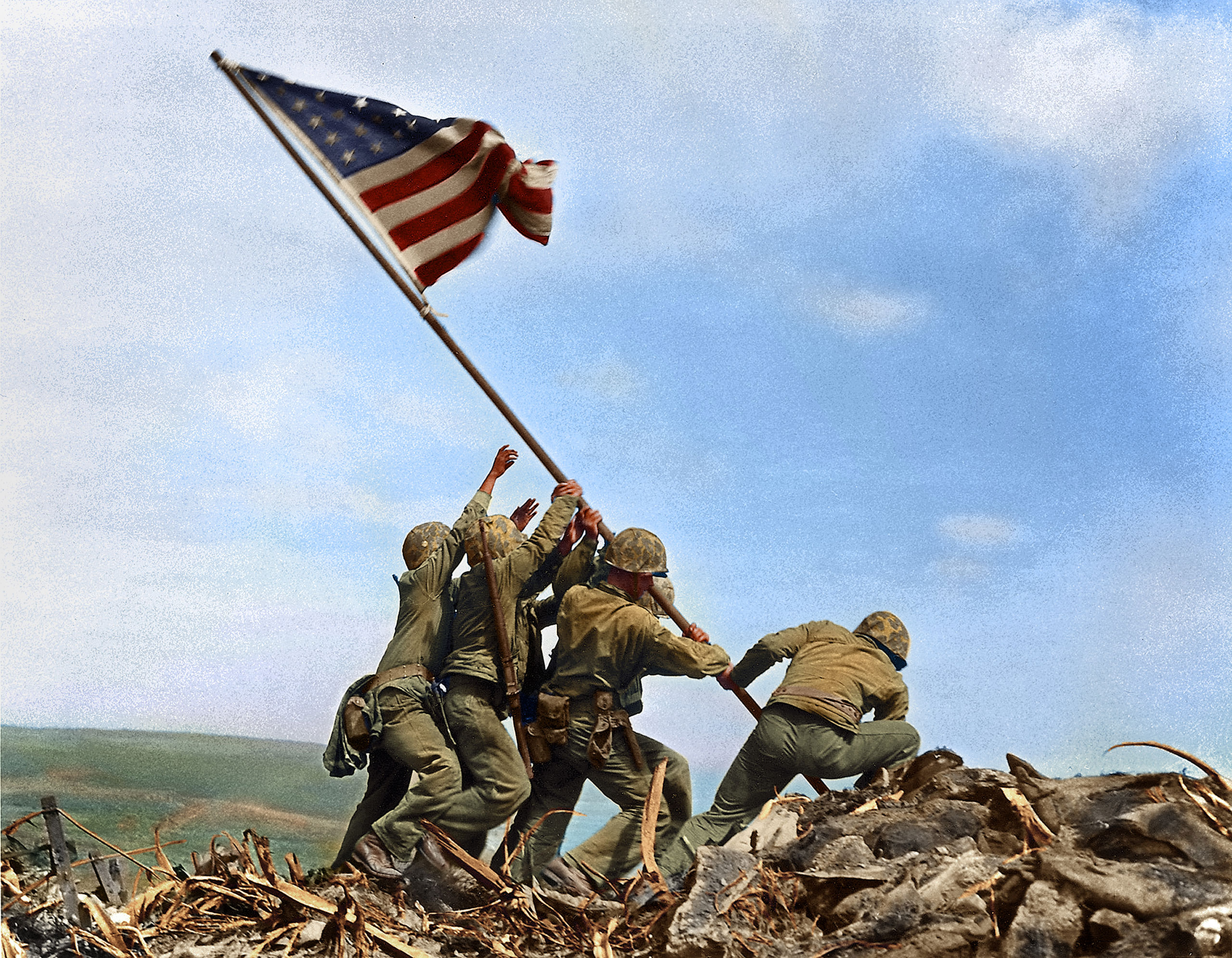 Flag Raising on Iwo Jima by Joe Rosenthal, 1945.