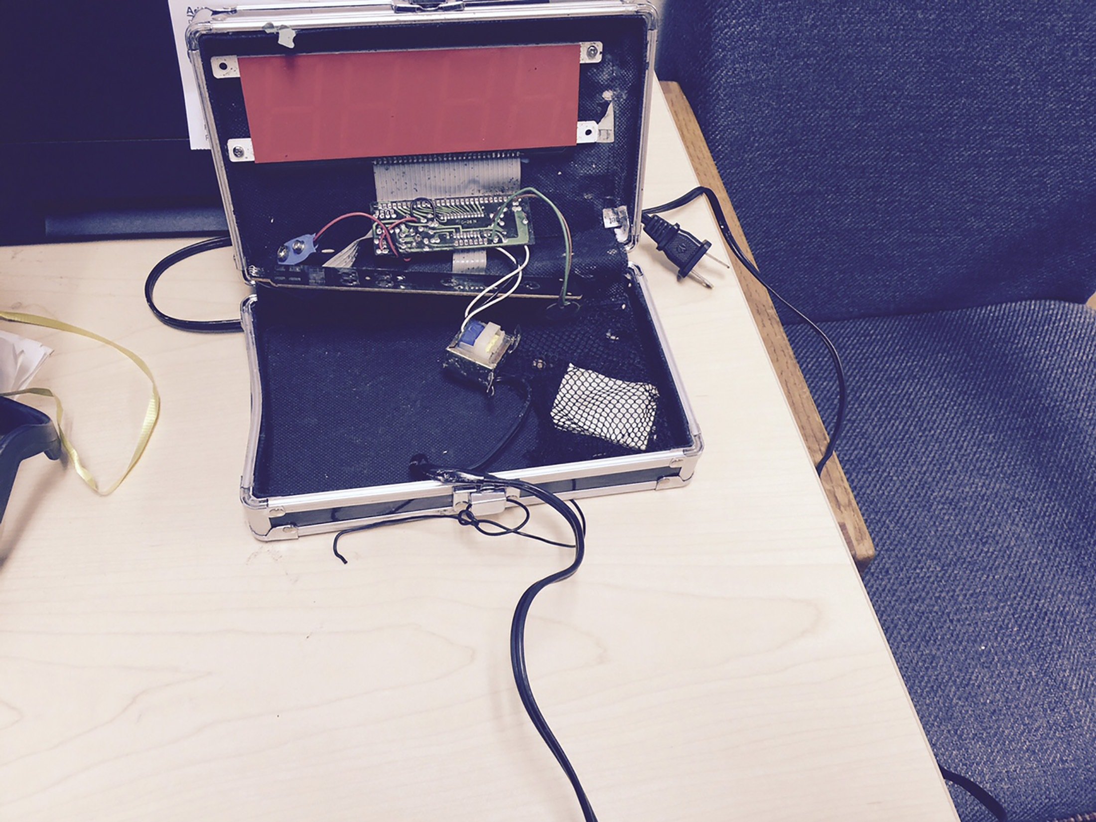 A homemade clock made by Ahmed Mohamed is seen in an undated picture released by the Irving Texas Police Department