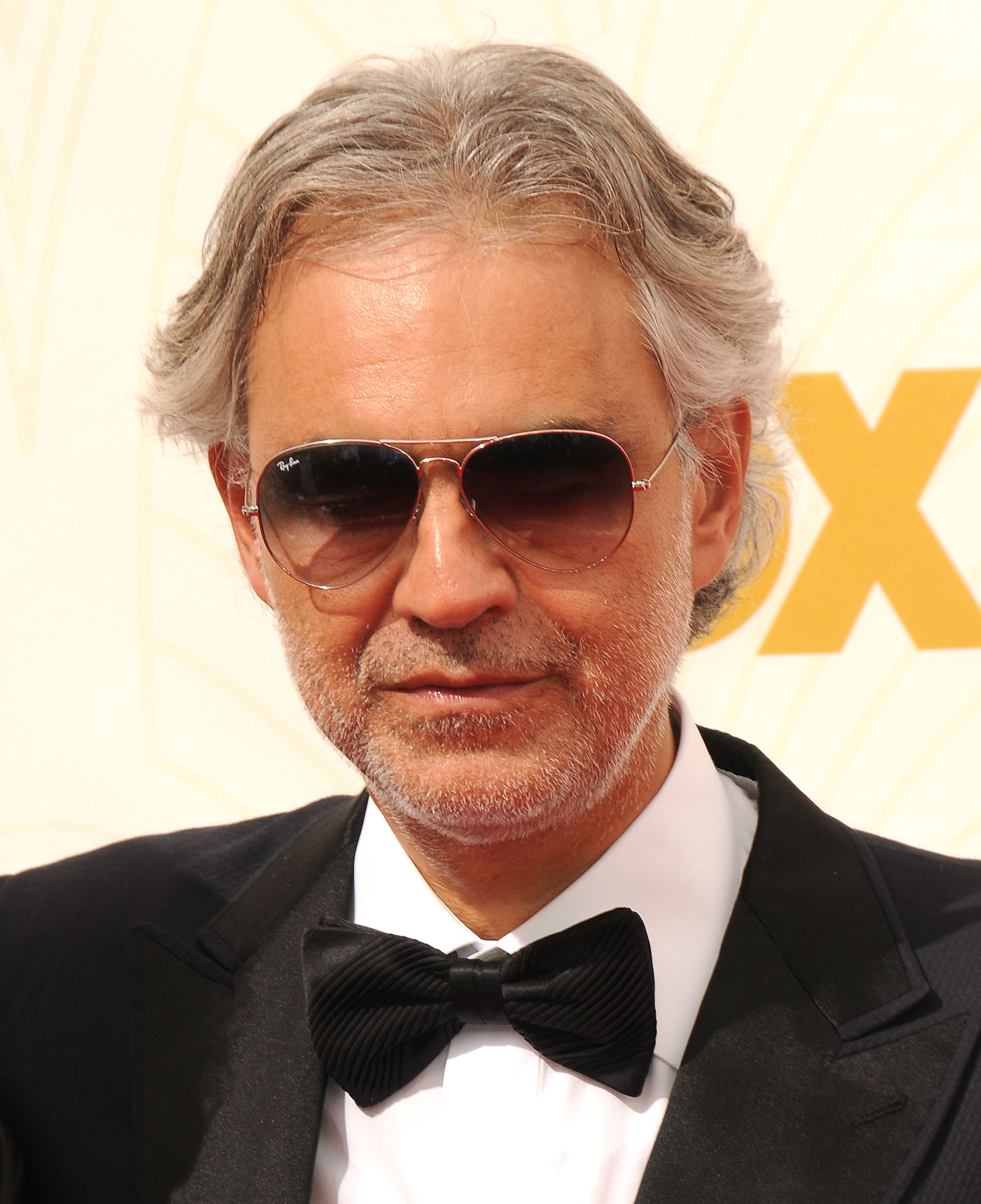 Opera Singer Andrea Bocelli arrives at the 67th Annual Primetime Emmy Awards at the Microsoft Theater in Los Angeles on Sept. 20, 2015. (Barry King—Getty Images)