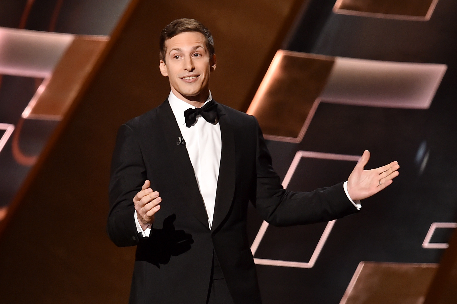 Andy Samberg onstage during the 67th Annual Primetime Emmy Awards at Microsoft Theater on Sept. 20, 2015 in Los Angeles. (Kevin Winter—Getty Images)