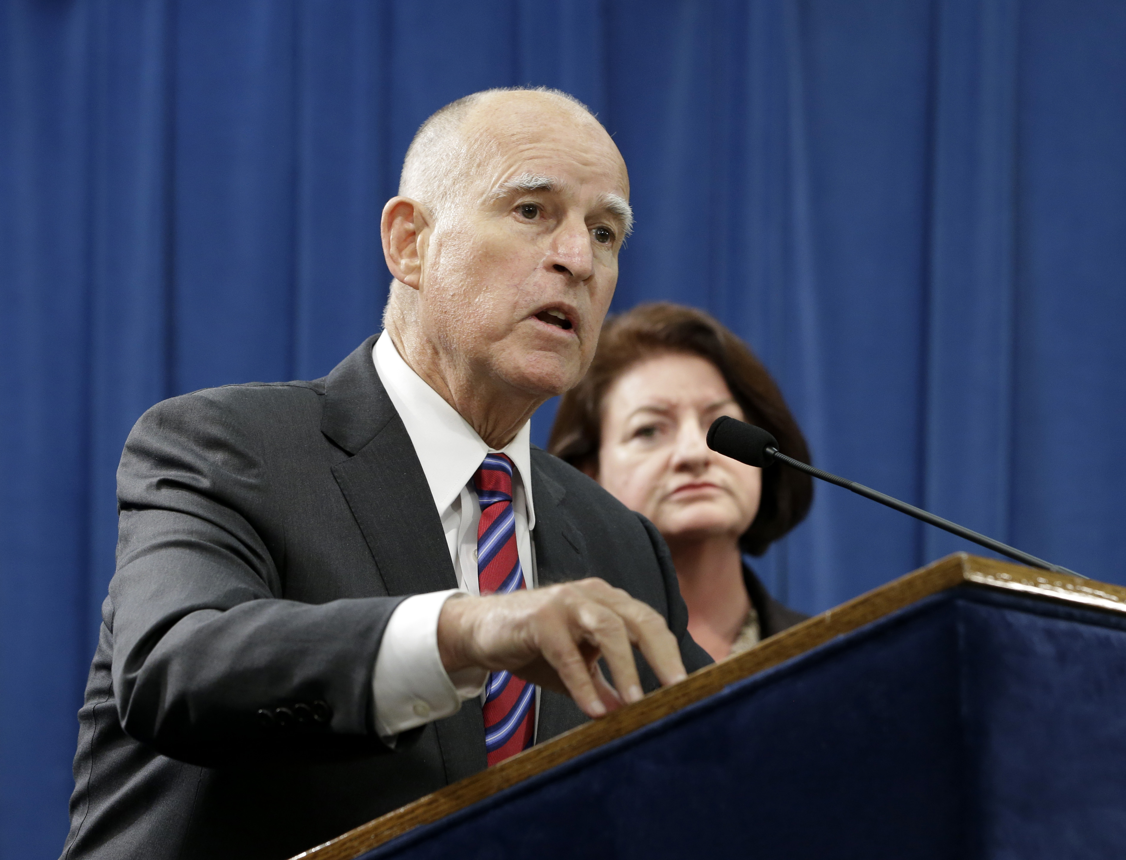 The California Senate approved legislation legalizing aid-in-dying Friday, sending it to the desk of California Gov. Jerry Brown, seen here at a Sept. 9, 2015, news conference in Sacramento, Calif. (Rich Pedroncelli—AP)