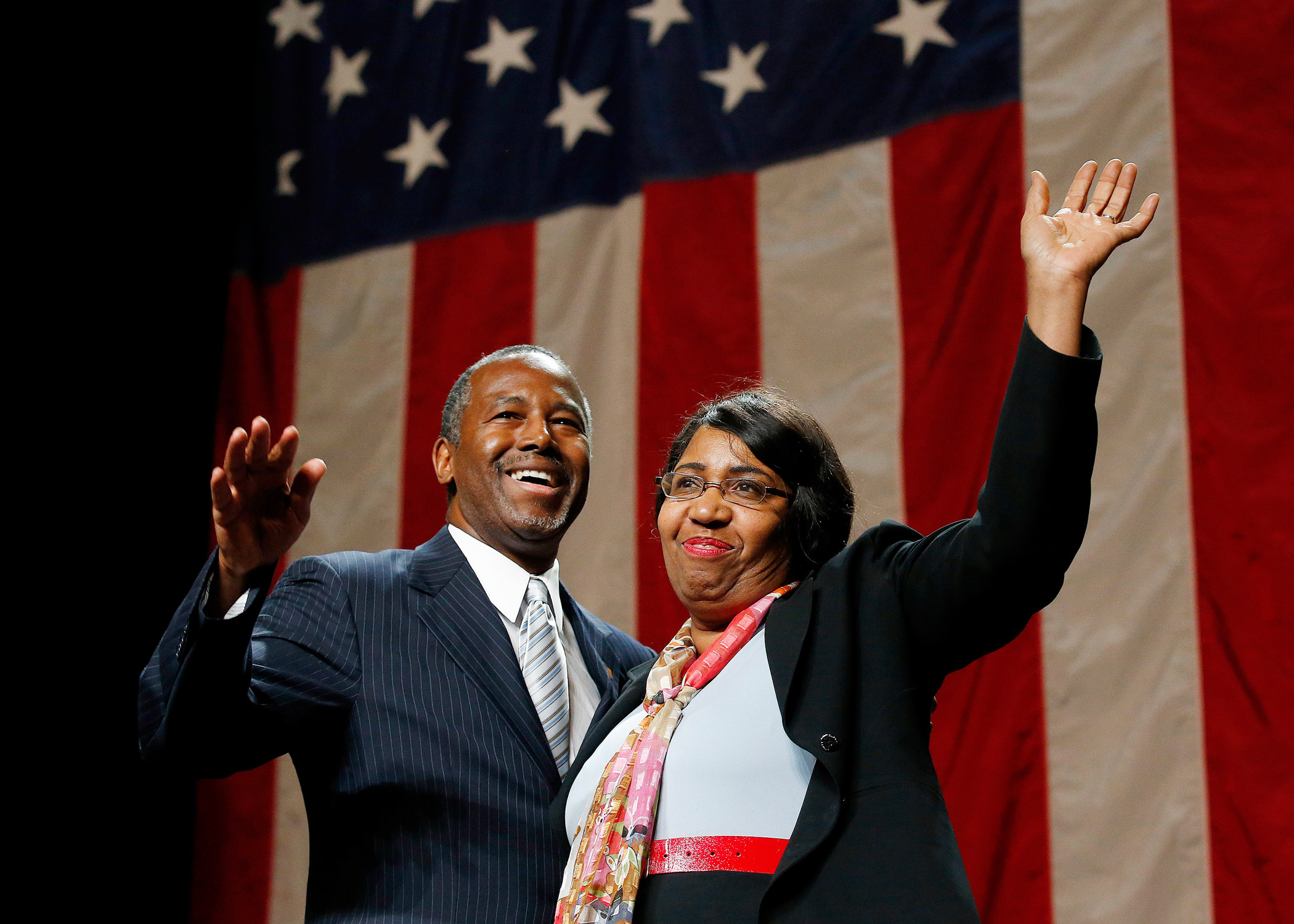Ben Carson and his wife Candy on Aug. 18, 2015 in Phoenix. (Ross D. Franklin—AP)